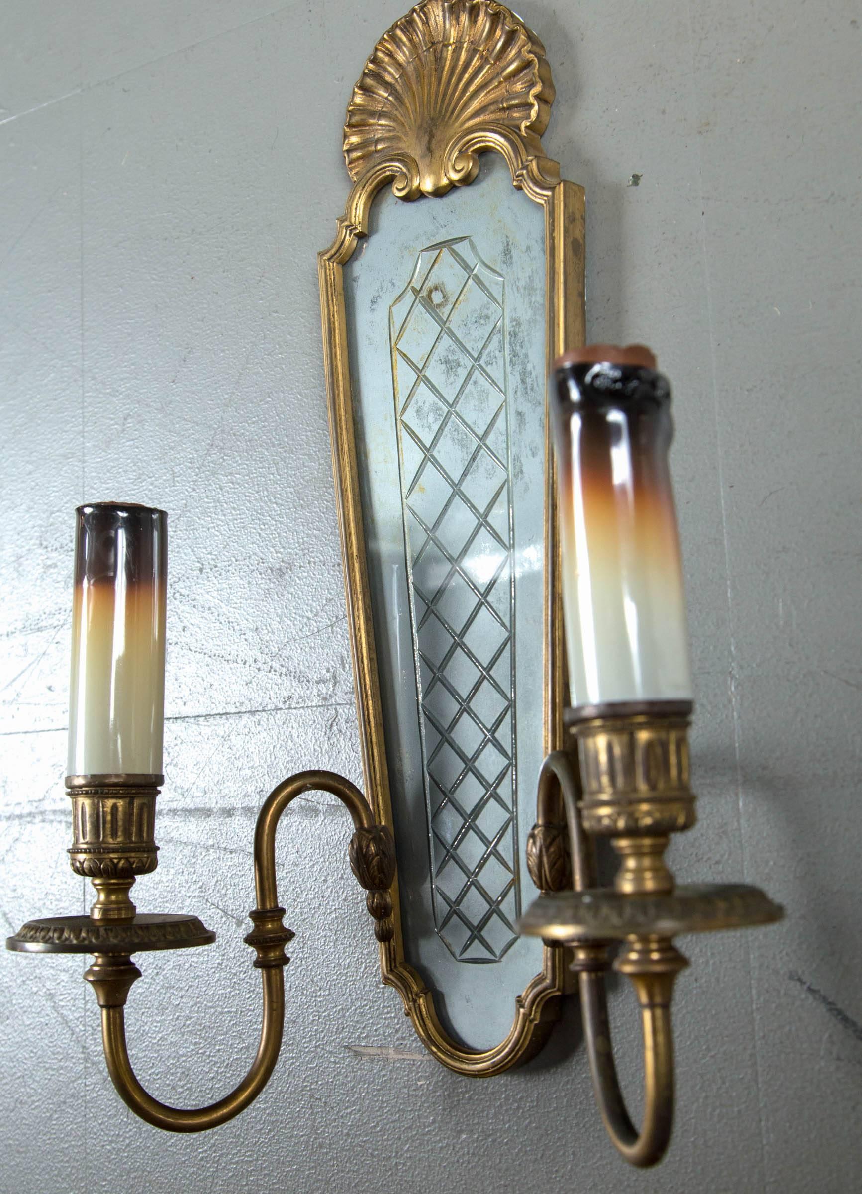 20th Century Caldwell Double Light Sconces For Sale