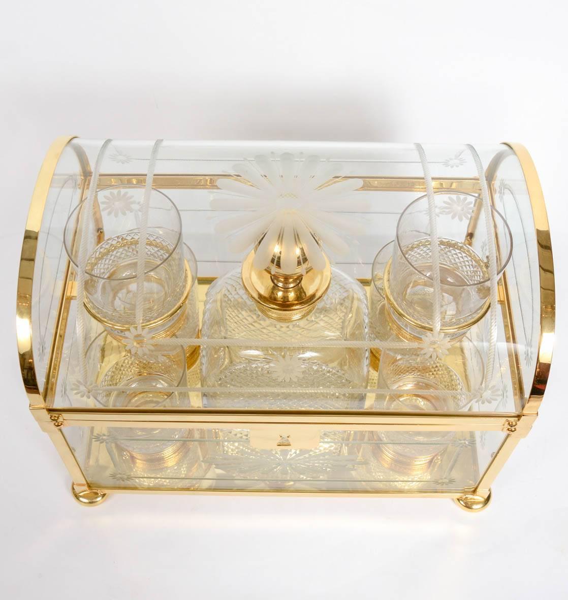 Louis XVI Crystal and Gilded Bronze Whisky Cabinet For Sale