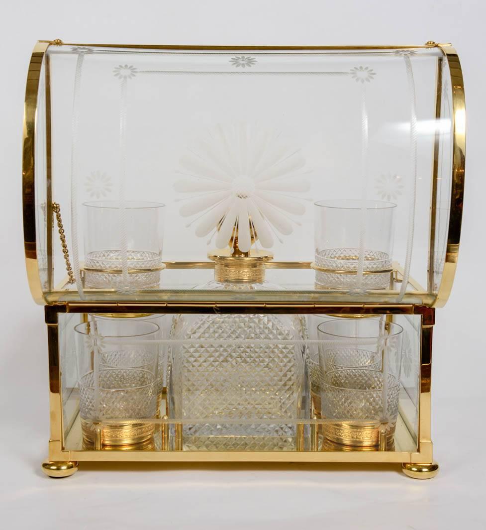 Crystal and Gilded Bronze Whisky Cabinet For Sale 4