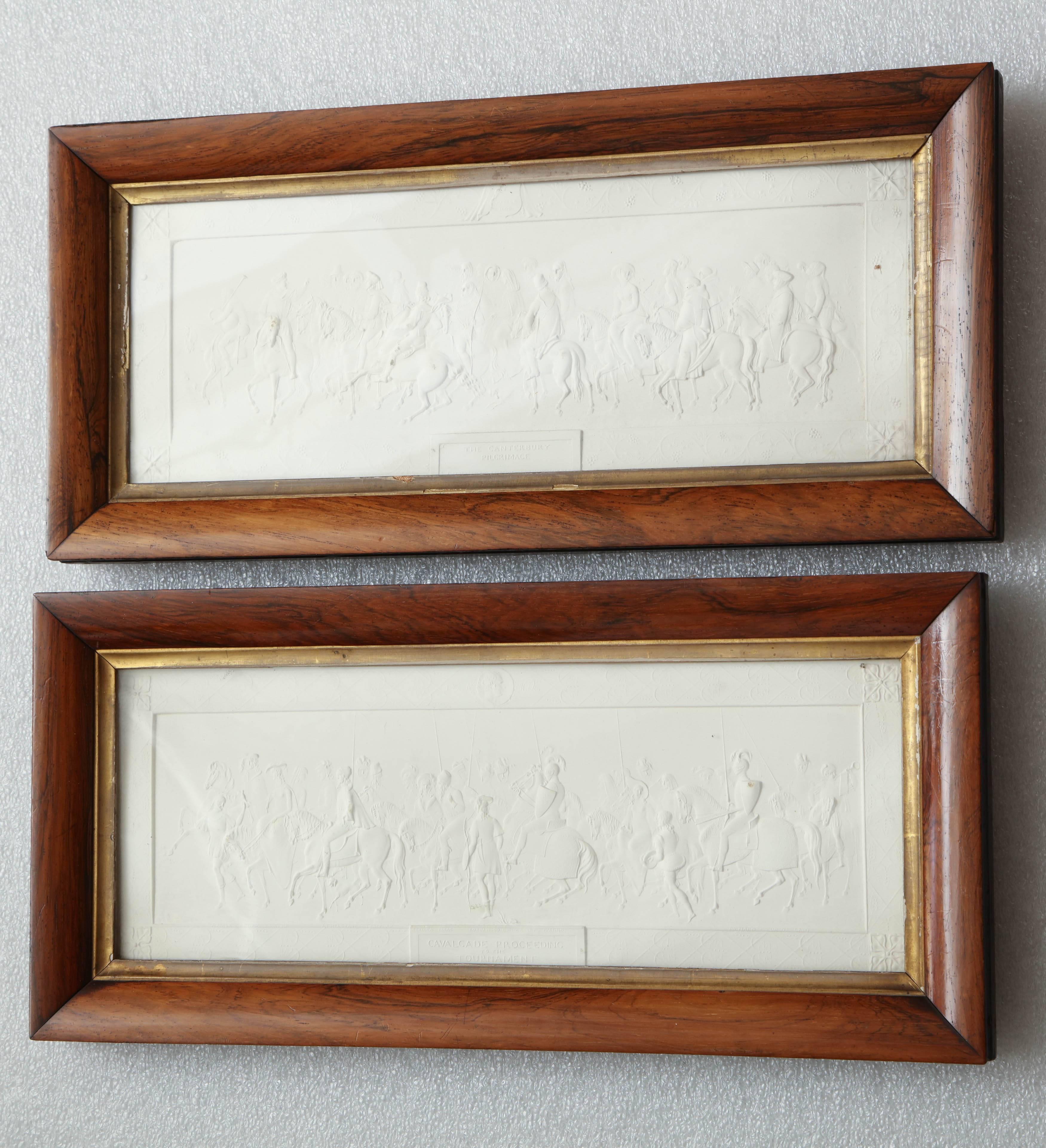 Two 19th Century Plaster Plaques in Hardwood Frames 4