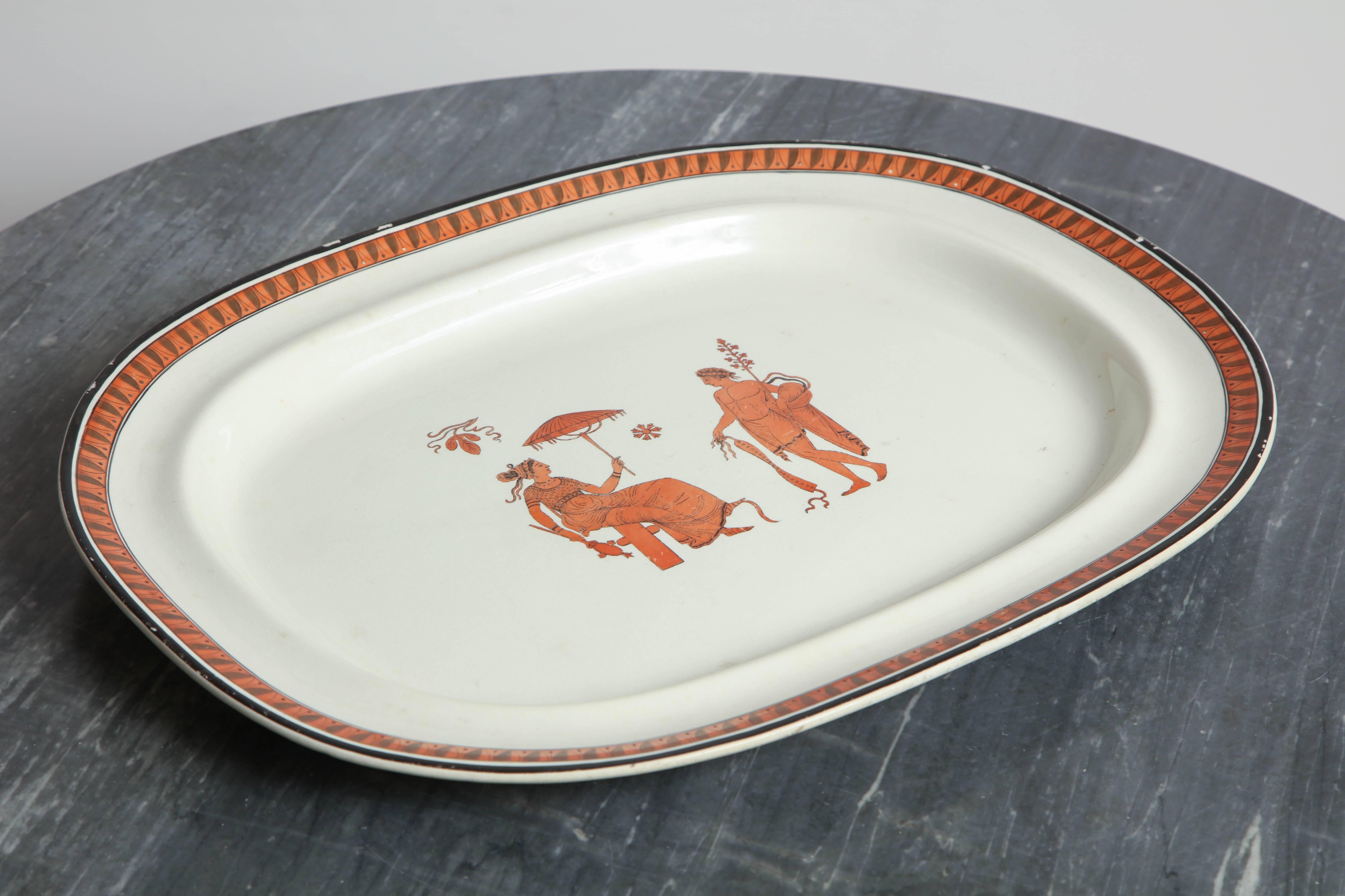 19th Century English Creamware Platter in the Etruscan Taste For Sale 4