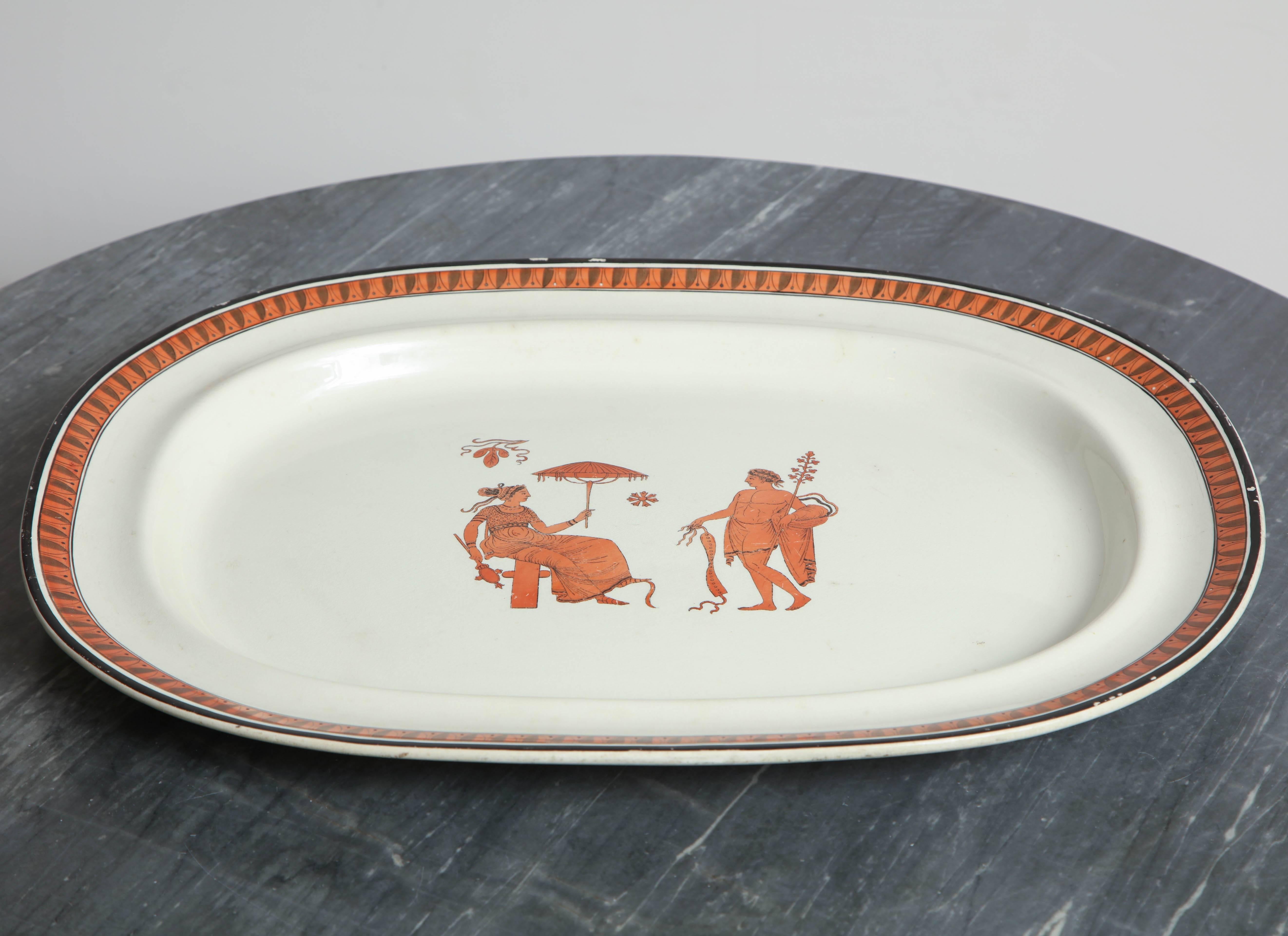 19th Century English Creamware Platter in the Etruscan Taste For Sale 5