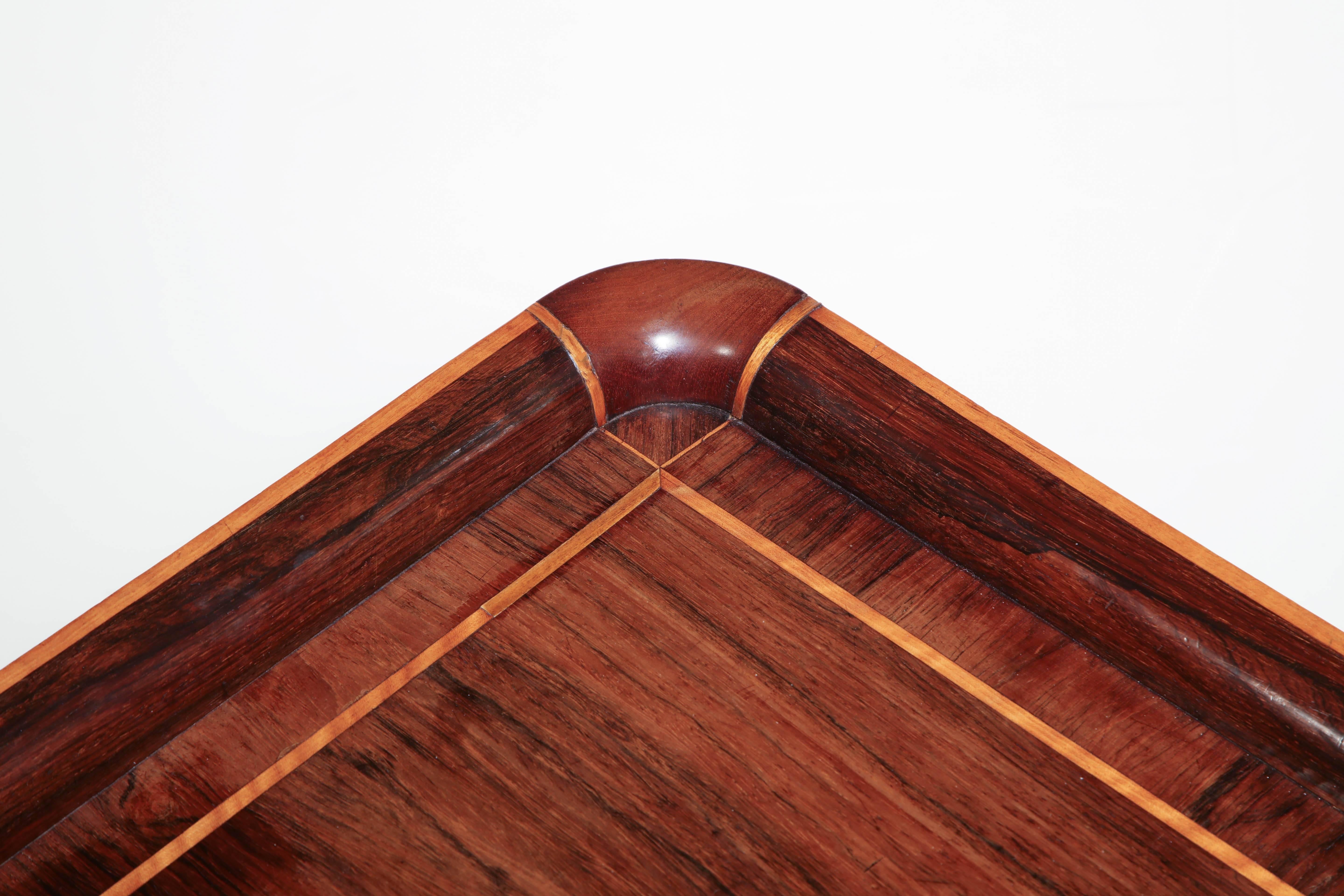 English Rosewood Tray Top Coffee Table In Excellent Condition In Westwood, NJ