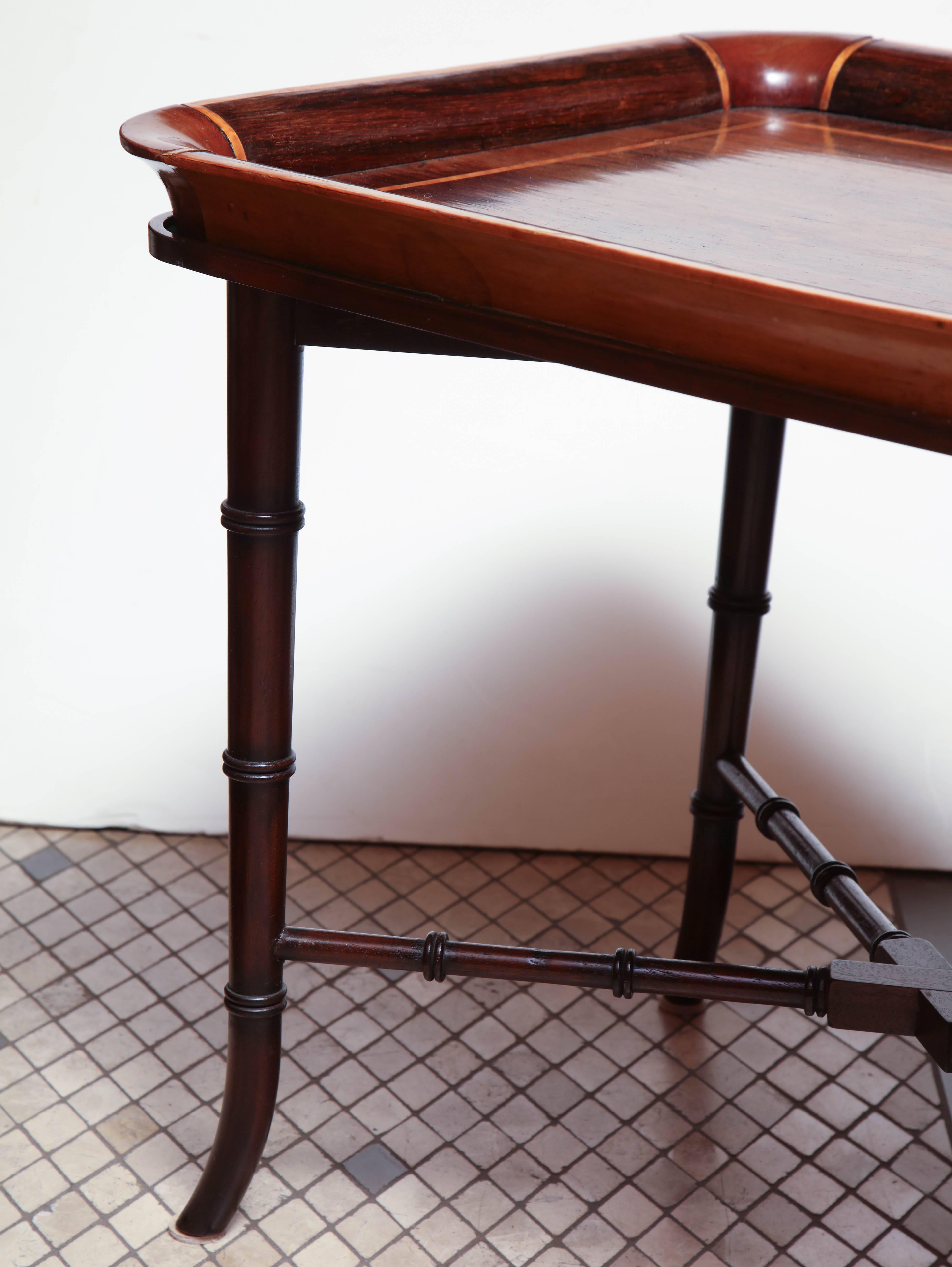 19th Century English Rosewood Tray Top Coffee Table