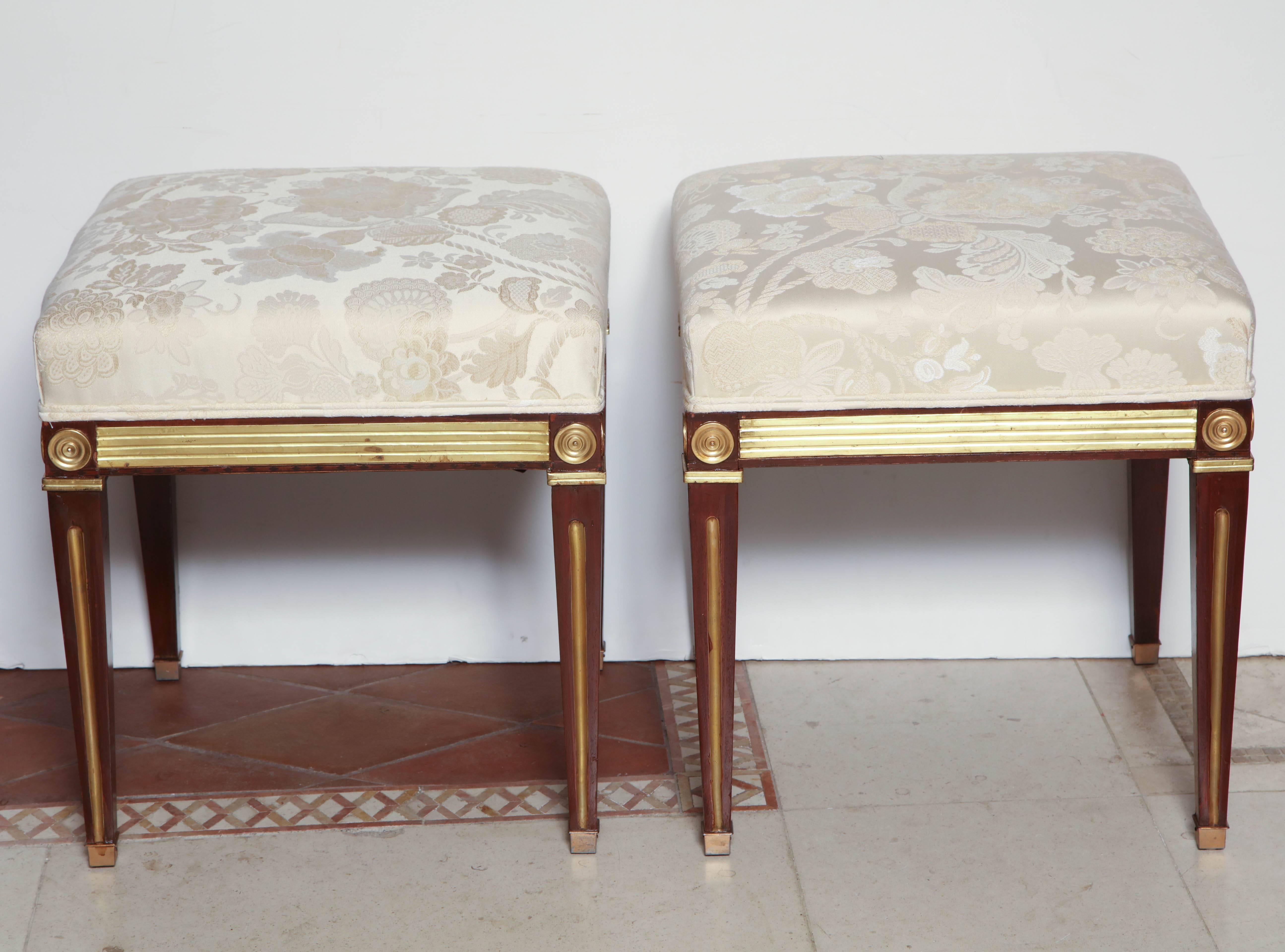 Empire Pair of Russian Neoclassic Stools For Sale