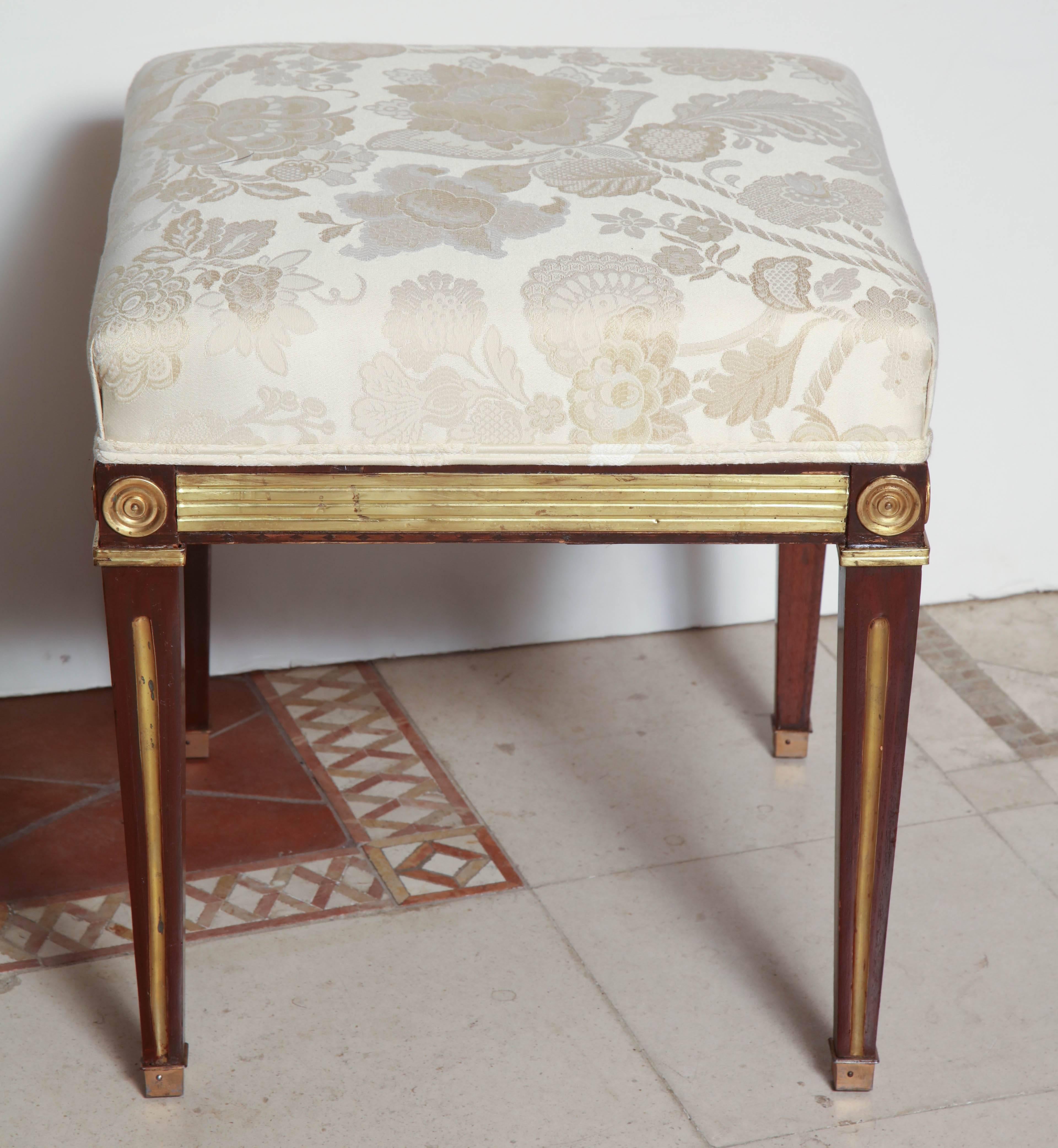 Pair of Russian Neoclassic Stools For Sale 3