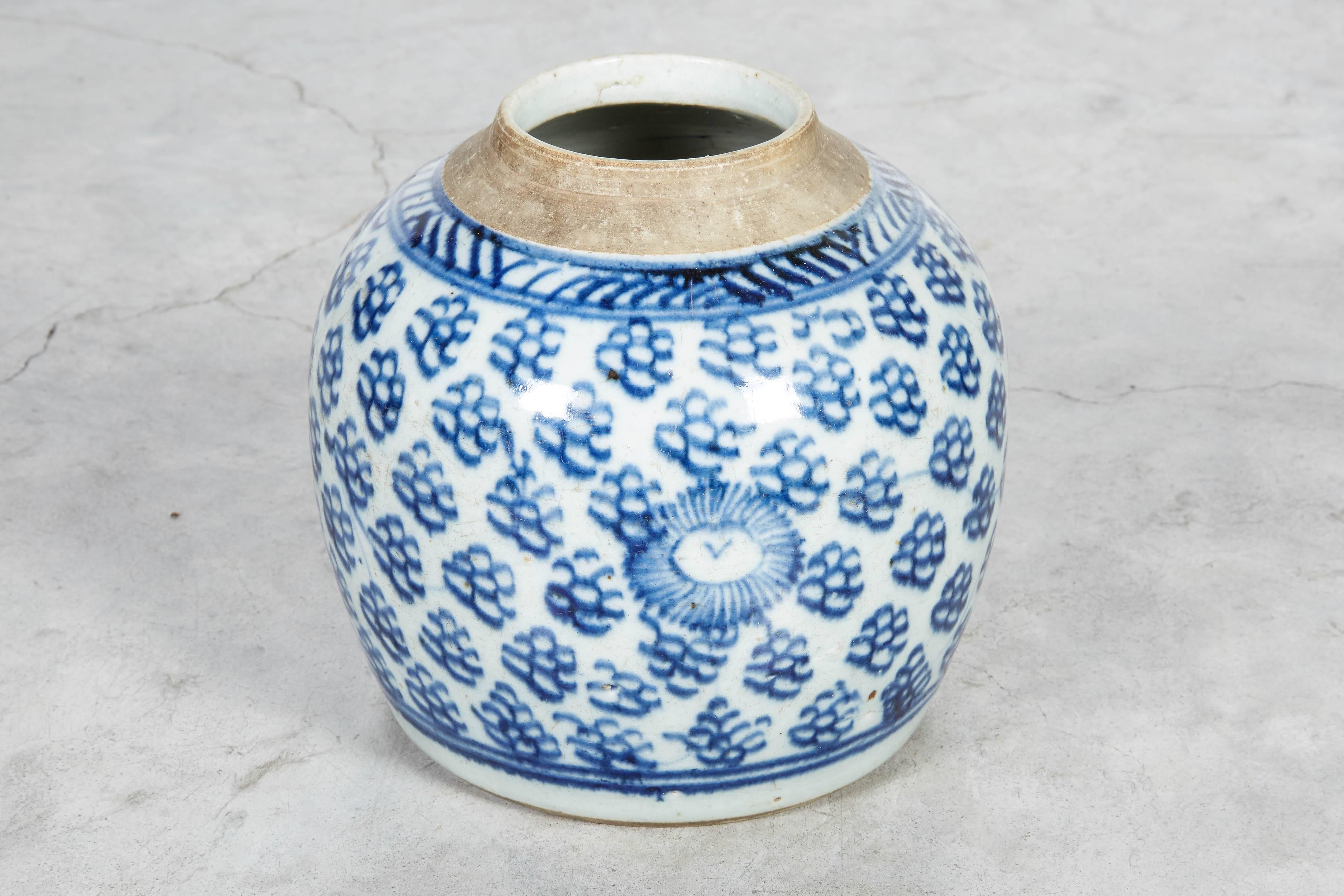 Antike chinesische Ingwergläser aus blauem und weißem Porzellan 3