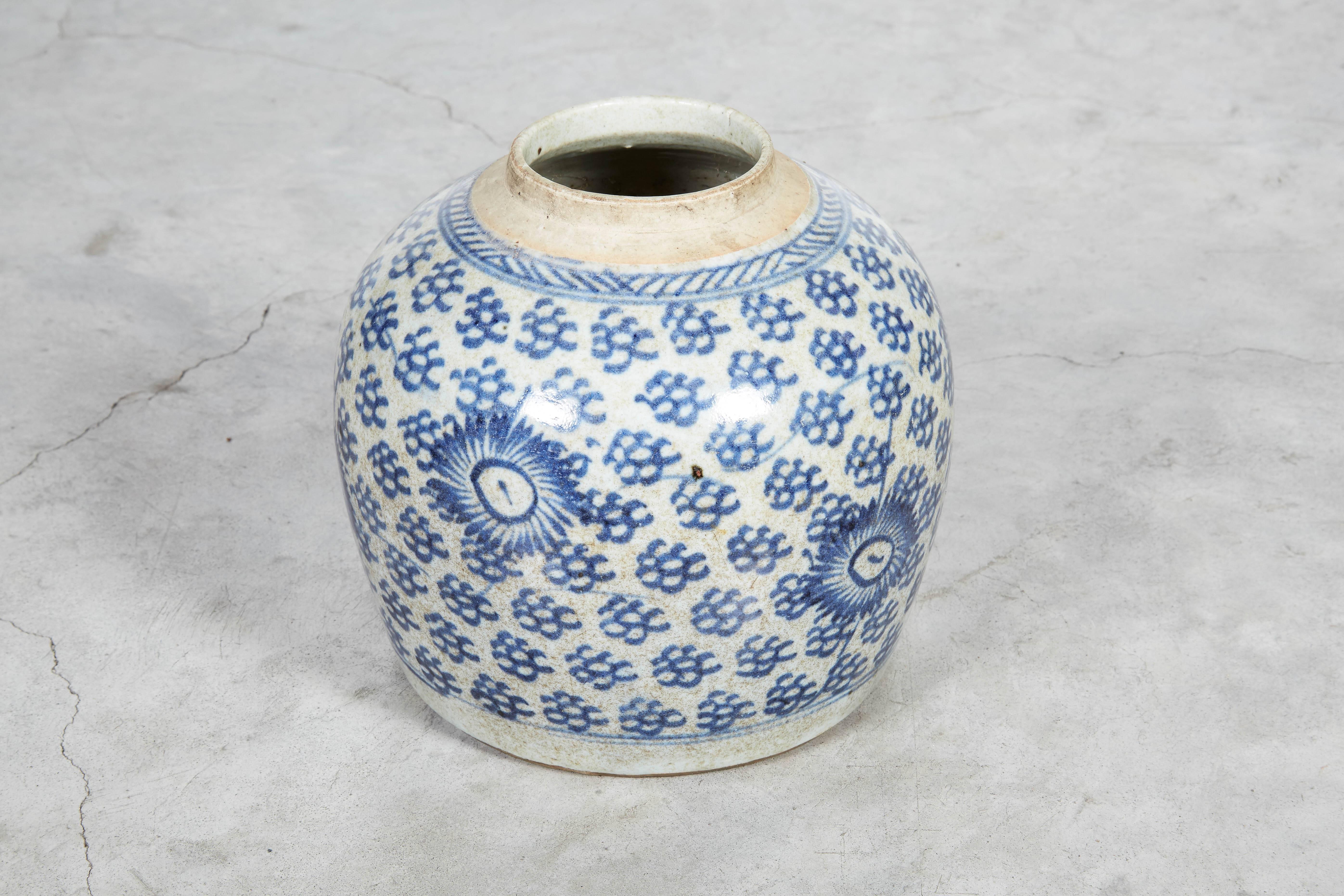 Antike chinesische Ingwergläser aus blauem und weißem Porzellan 4