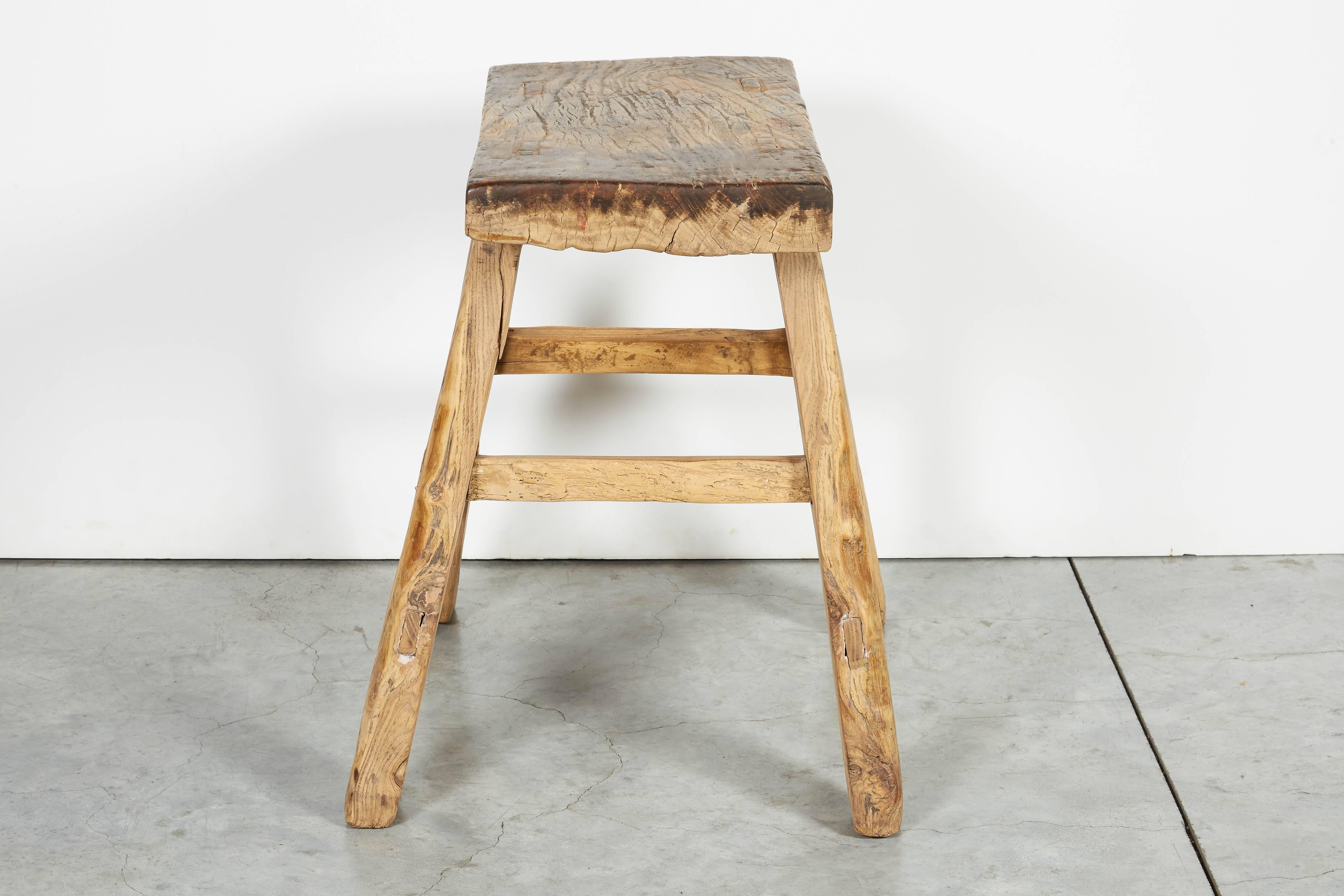 Classic Antique Chinese Stool, Great Patina In Good Condition In New York, NY