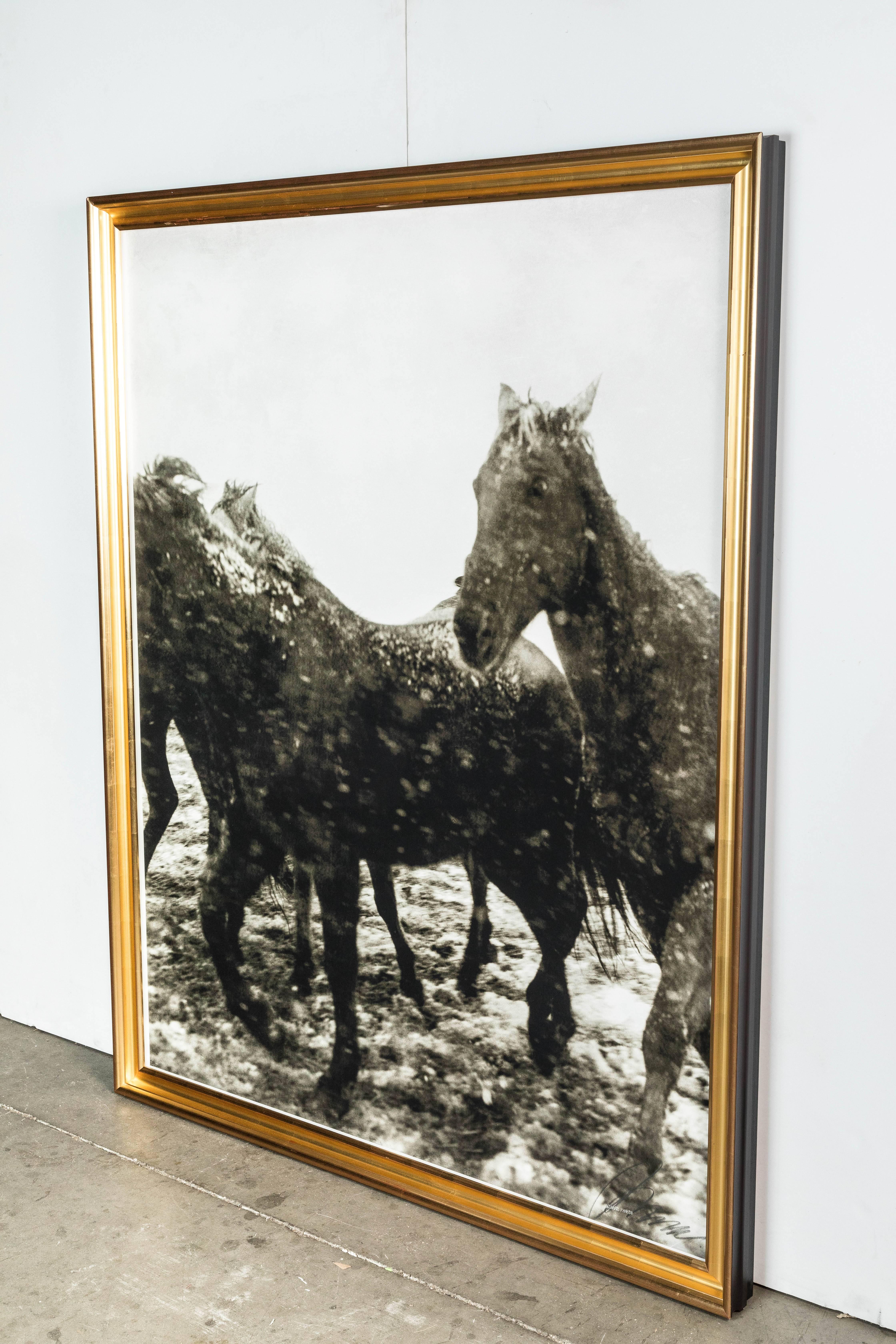 Horses in the Snow Triptych, 1999 by Richard Phibbs For Sale 3