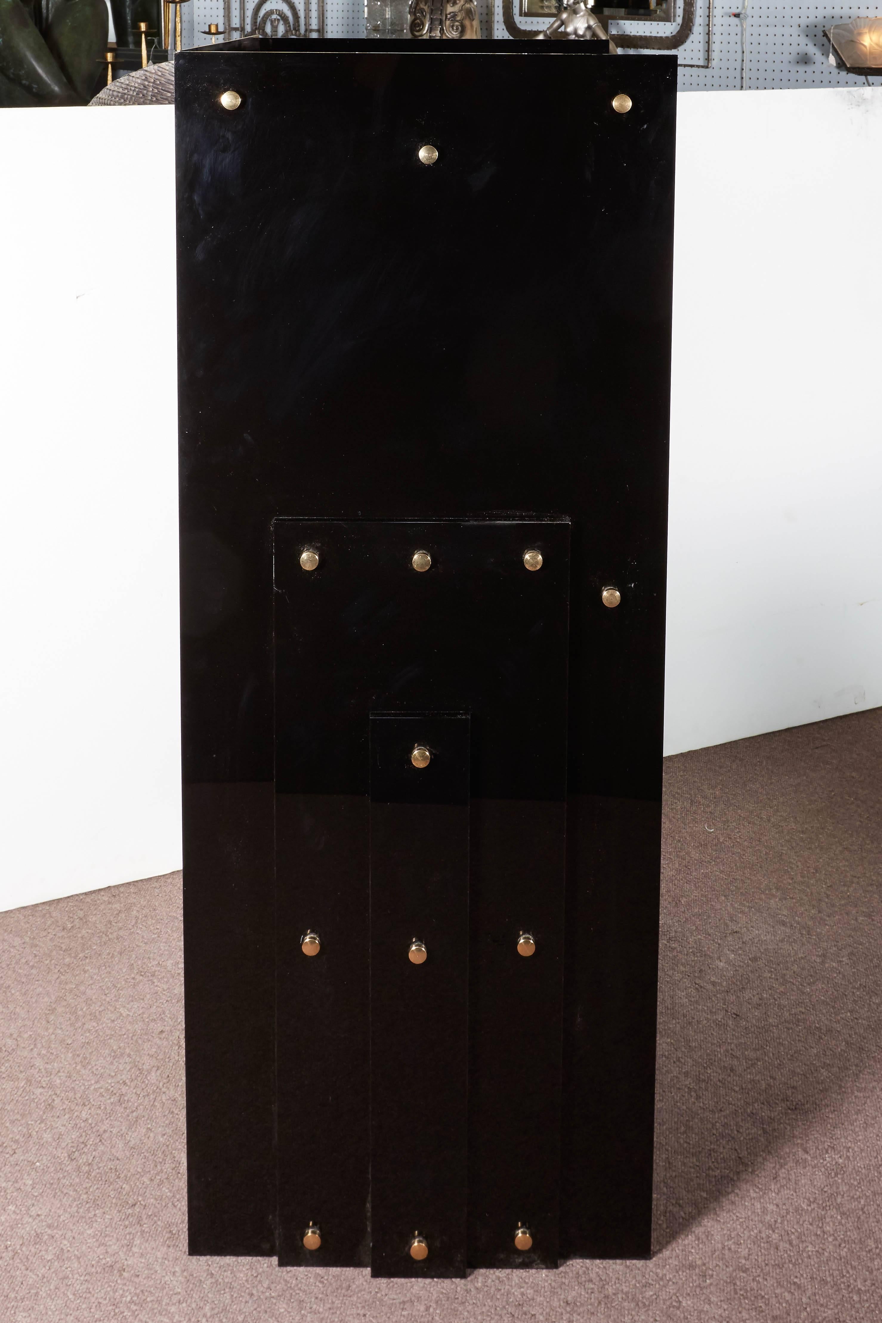 French Modernist Macassar Ebony, Plexi, Mother-of-Pearl Secretaire or Cabinet 4