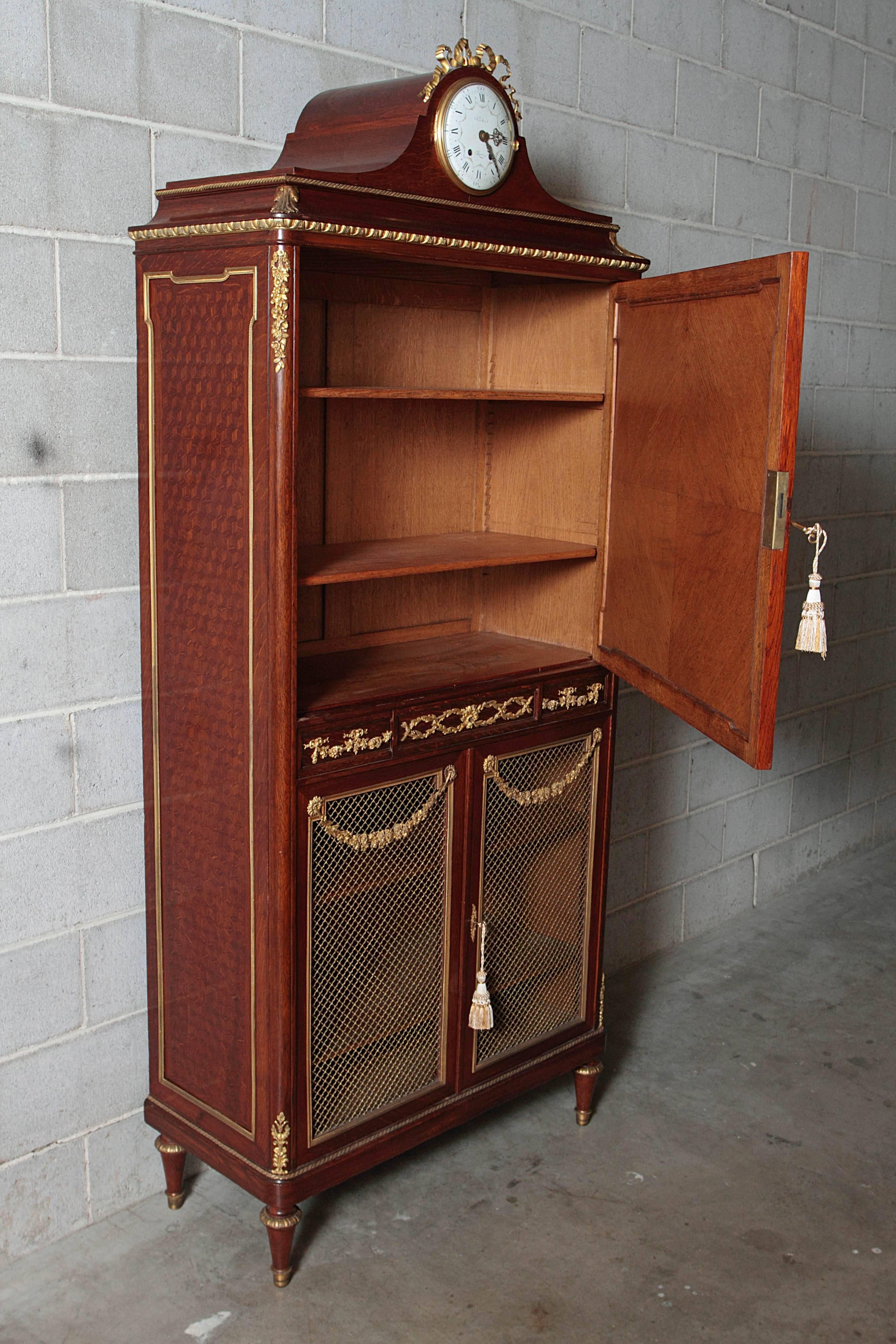 19th Century Parquetry and Gilt Bronze Cabinet by Francois Linke In Excellent Condition For Sale In Dallas, TX