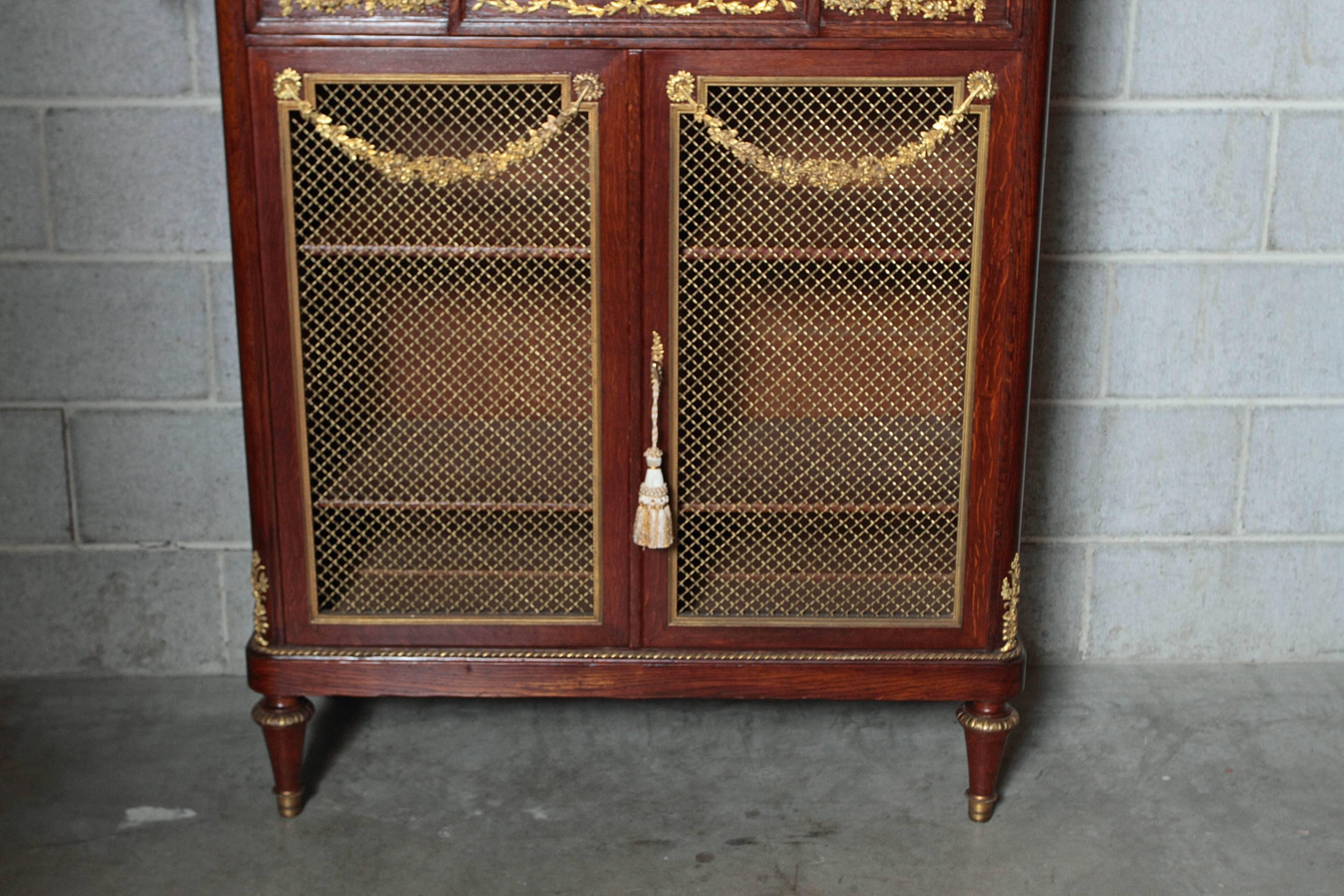Kingwood 19th Century Parquetry and Gilt Bronze Cabinet by Francois Linke For Sale