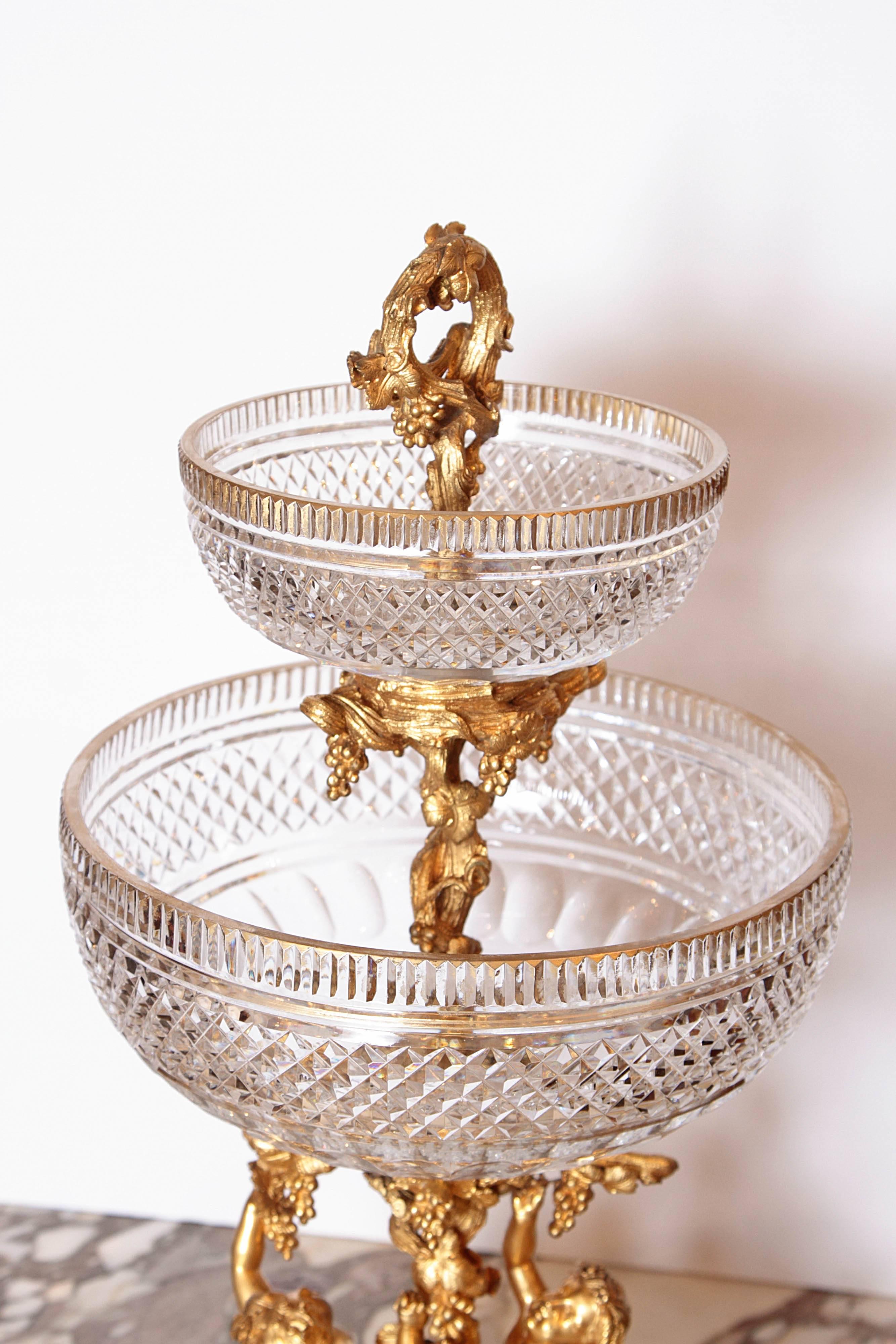 19th Century French Baccarat Crystal and Gilt Bronze Centerpiece by Picard 2