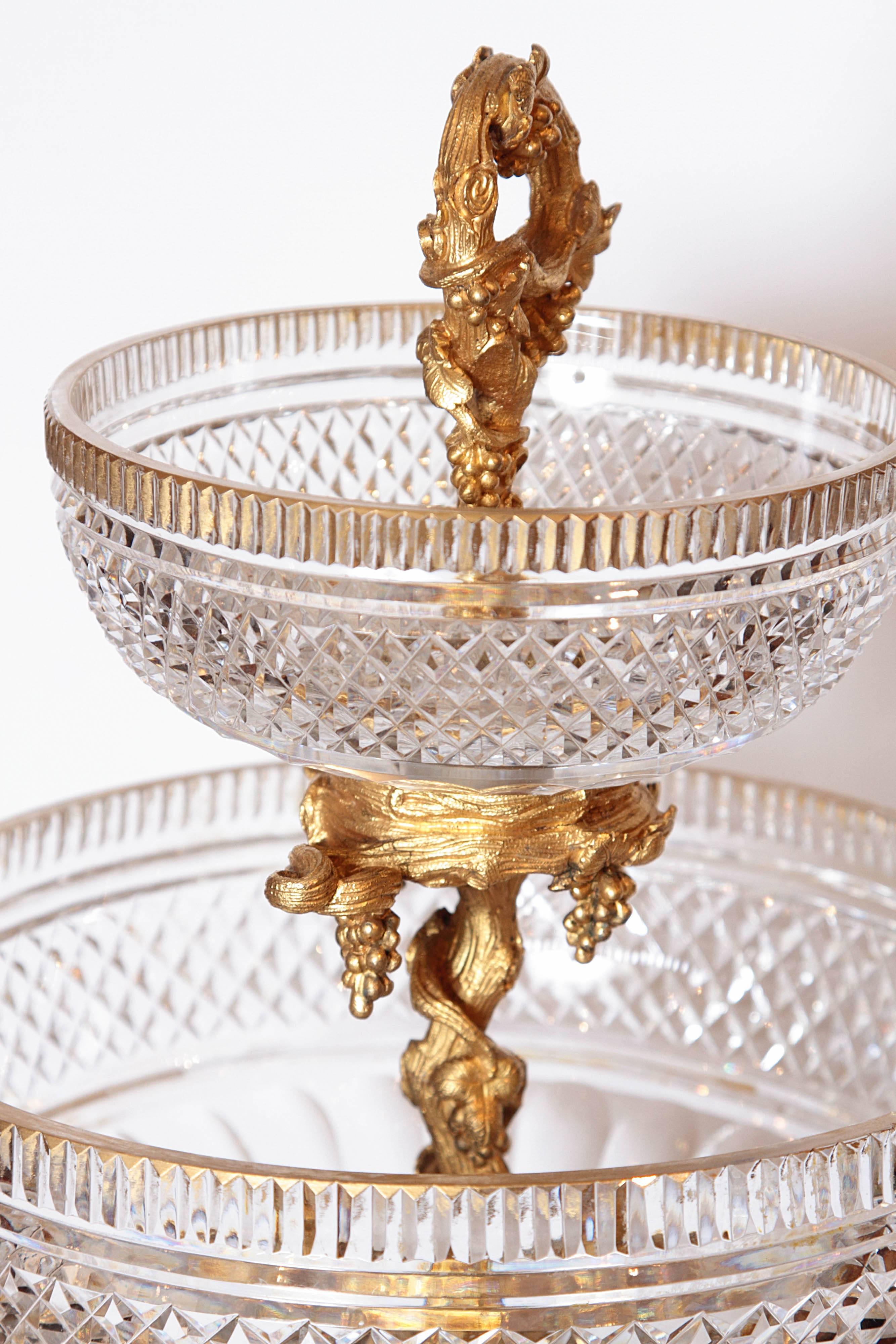 19th Century French Baccarat Crystal and Gilt Bronze Centerpiece by Picard 3