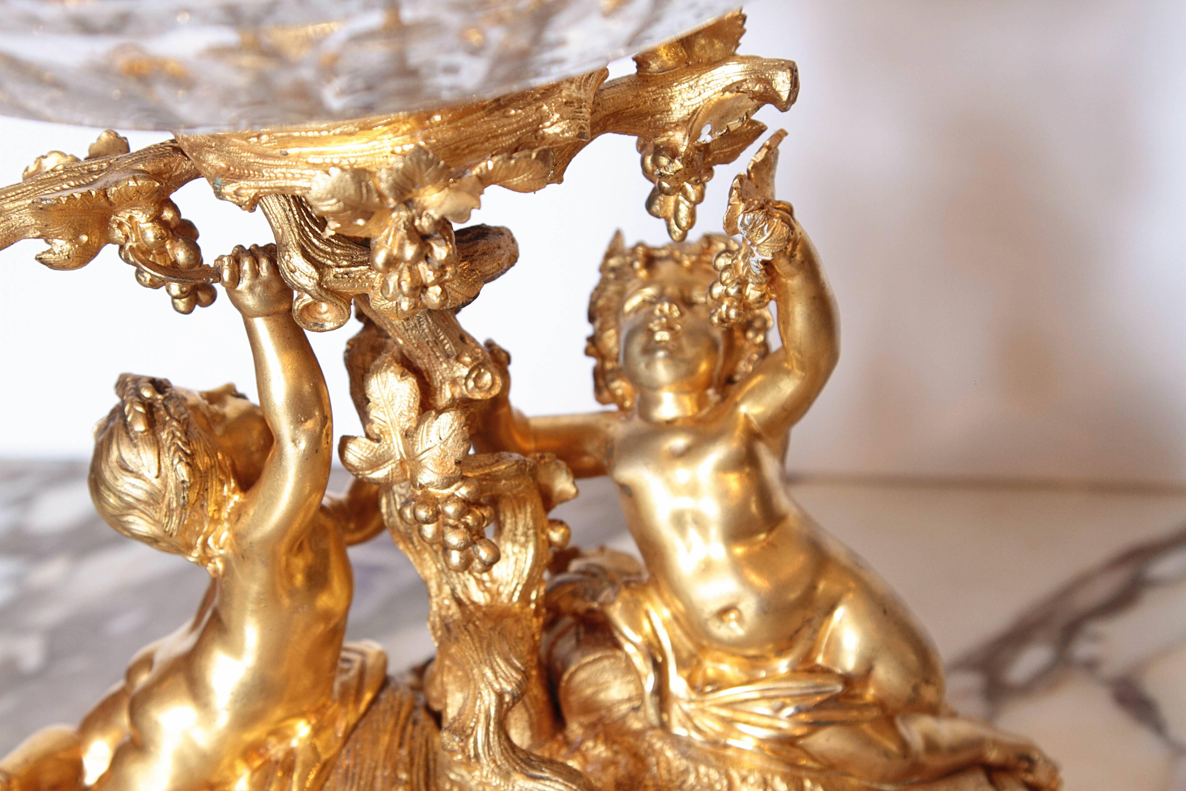 19th Century French Baccarat Crystal and Gilt Bronze Centerpiece by Picard 4