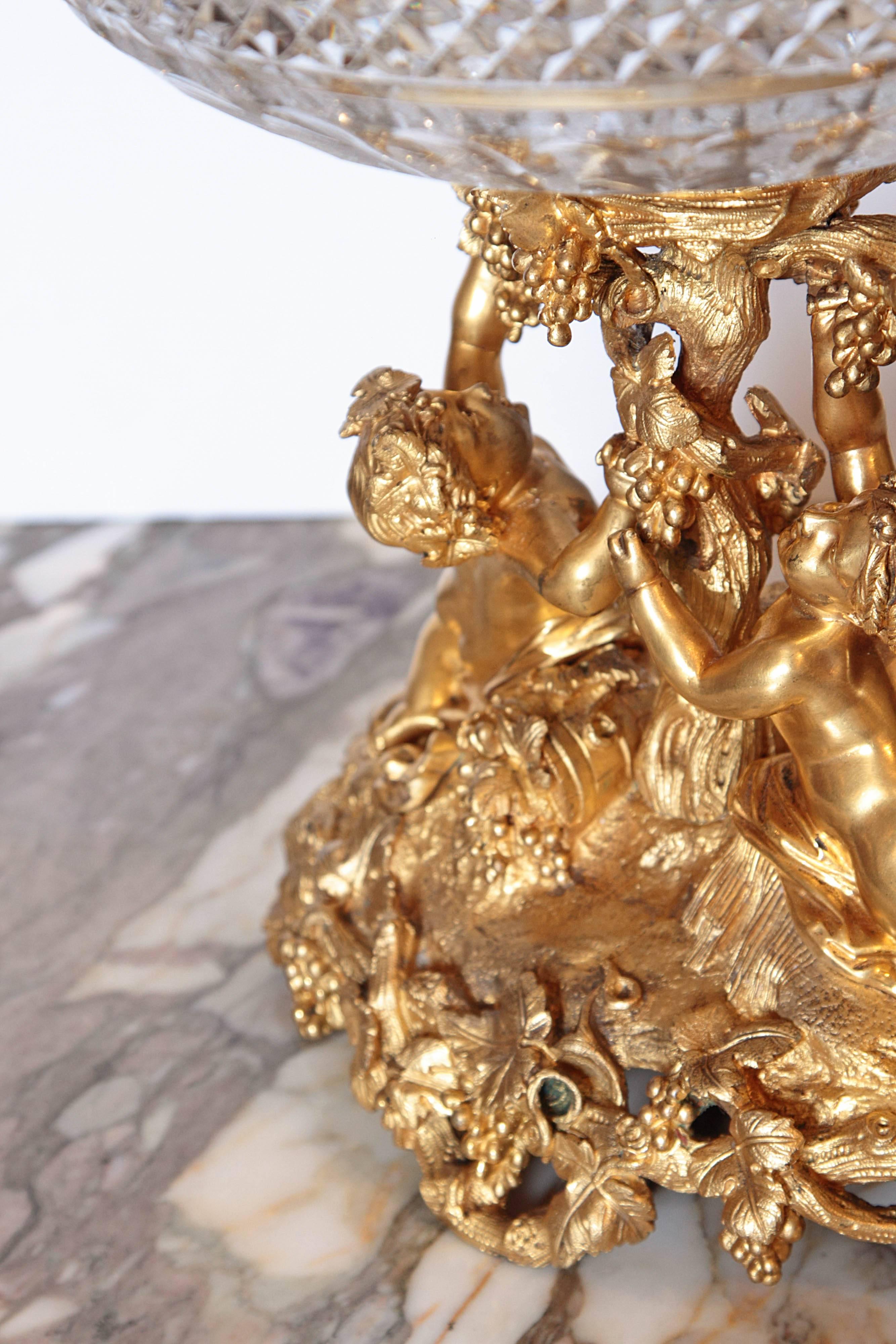 19th Century French Baccarat Crystal and Gilt Bronze Centerpiece by Picard 5