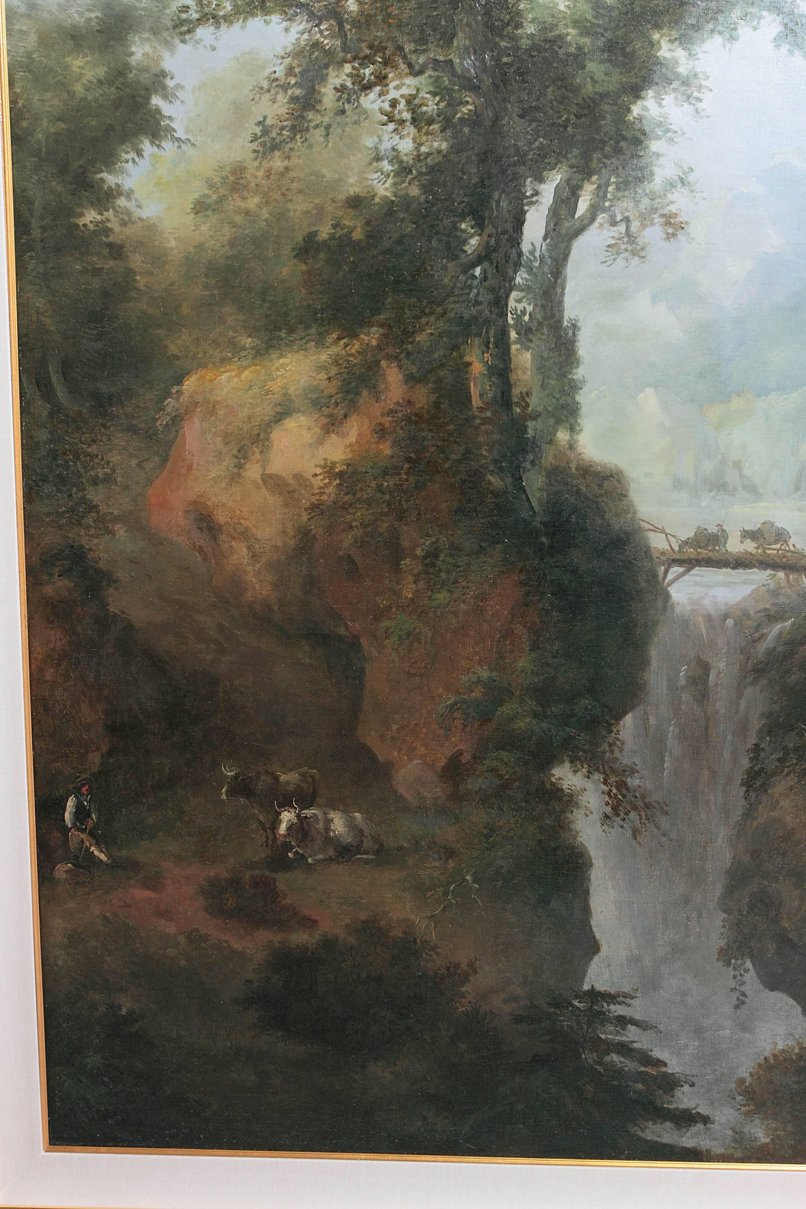 Pair of Beautiful 19th Century Oil on Canvas Continental Landscapes 4
