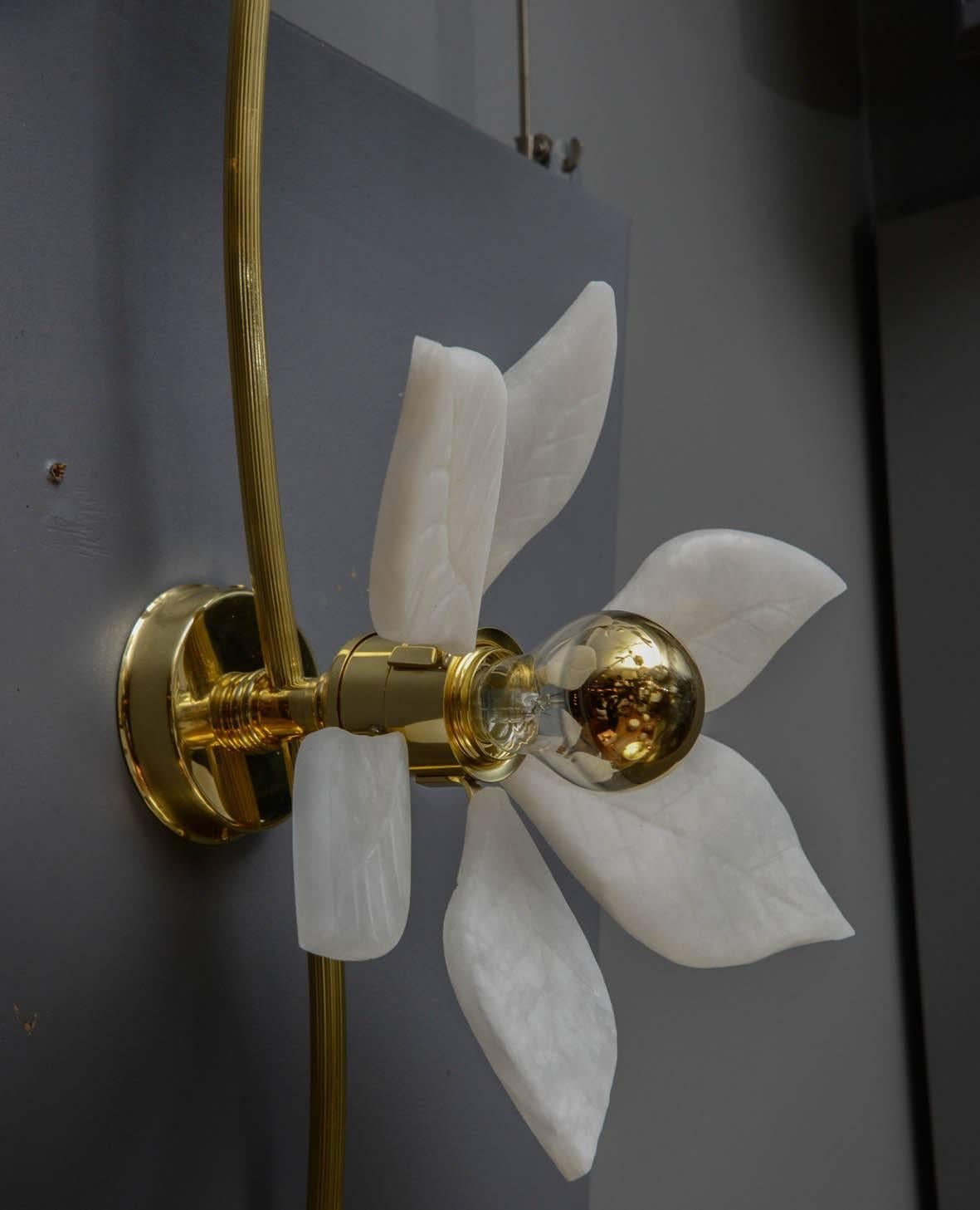 French Brass and Alabaster Sconce