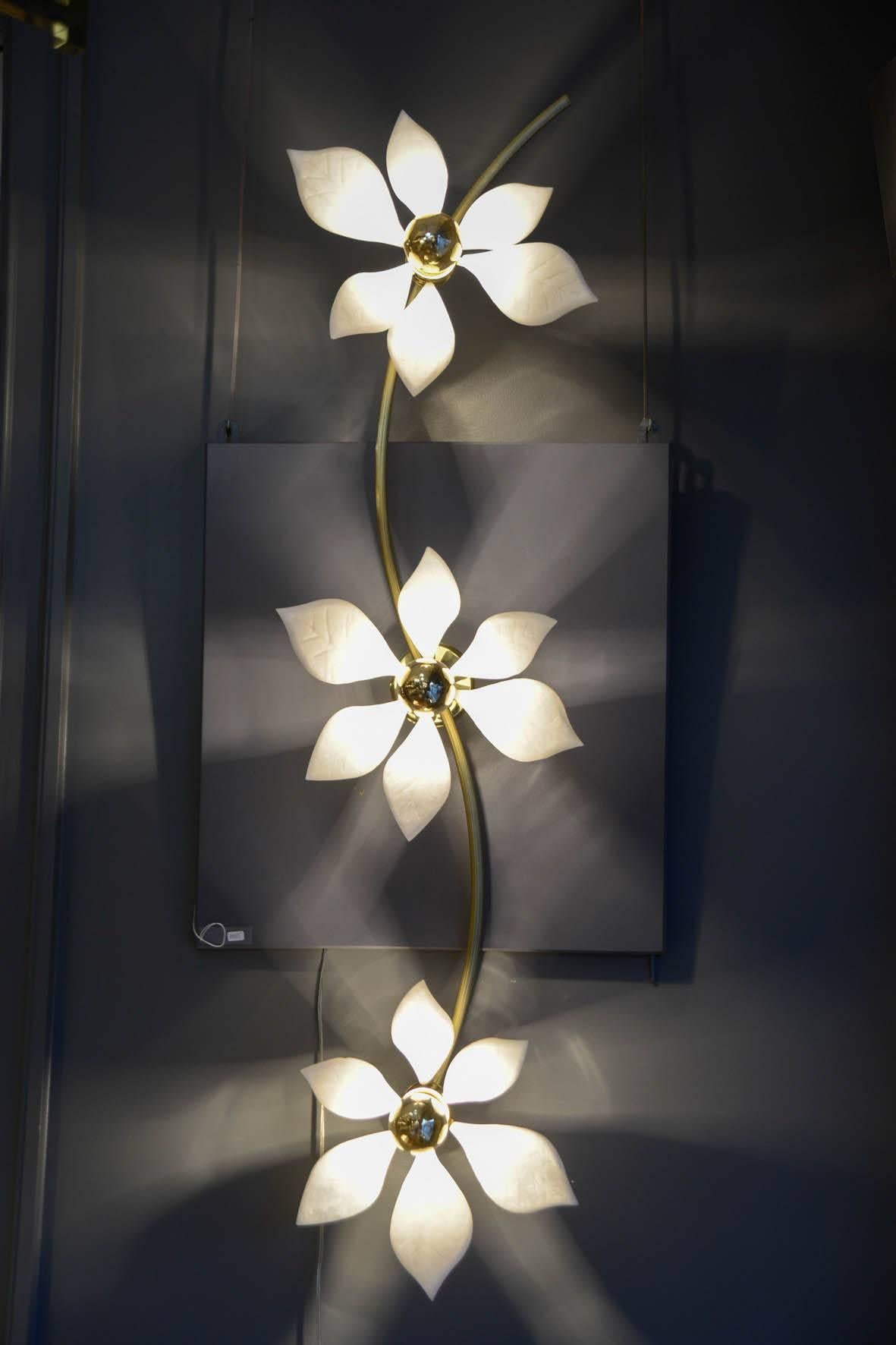 Brass and Alabaster Sconce 1