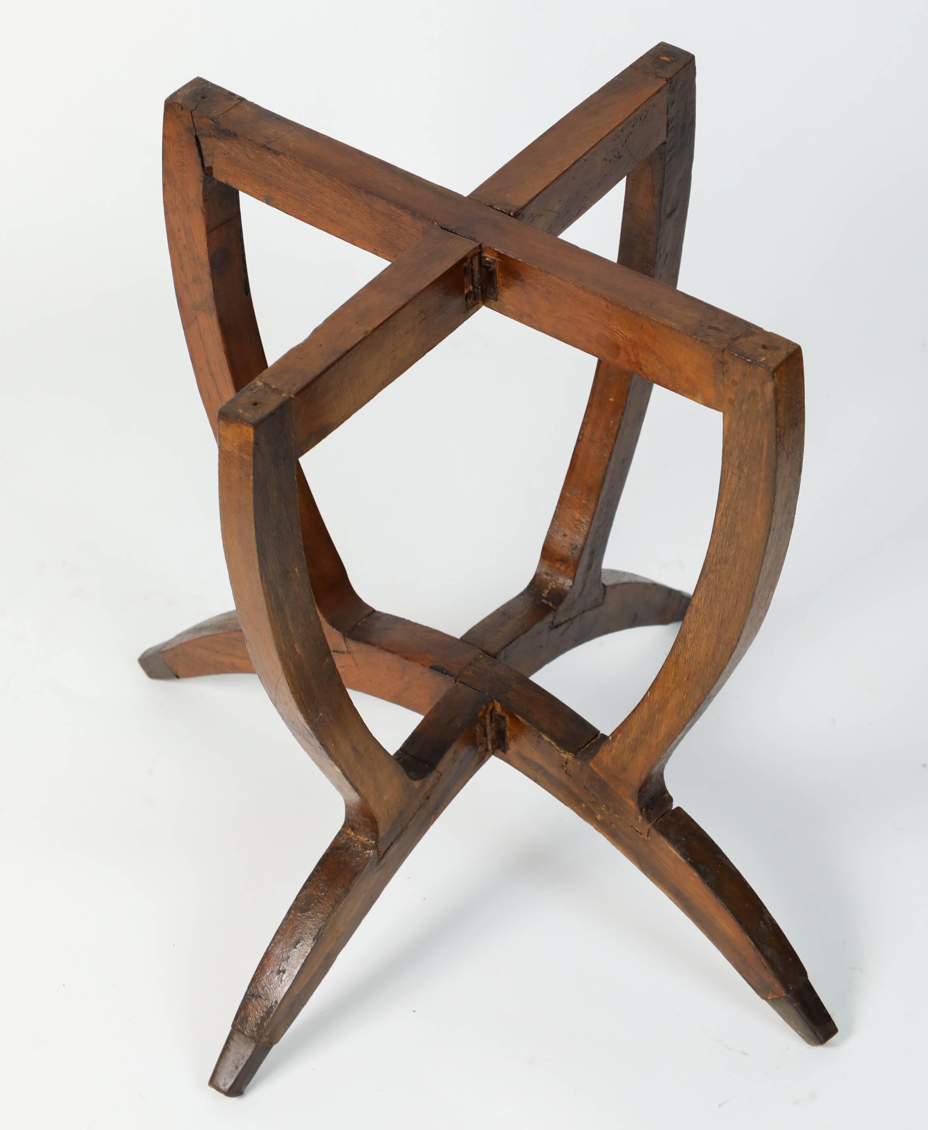 Hand-Carved Polished Moroccan Brass Tray Side Table on Spider-Leg 1950
