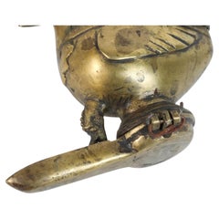 Hanging Mughal Deccani Bronze Oil Lamp in the Shape of a Bird India