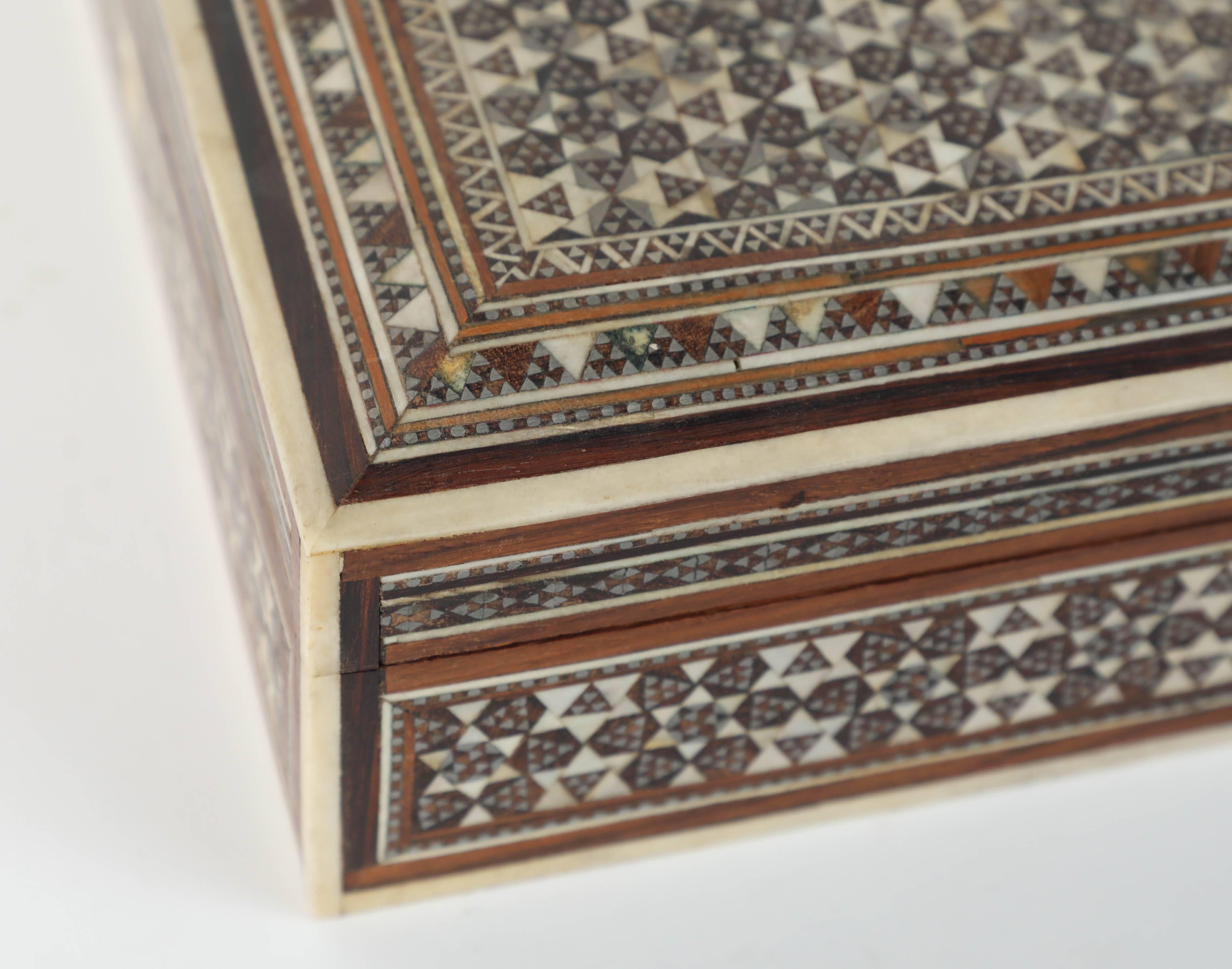 Bone Fine Antique Syrian Mother-of-Pearl Inlay Box