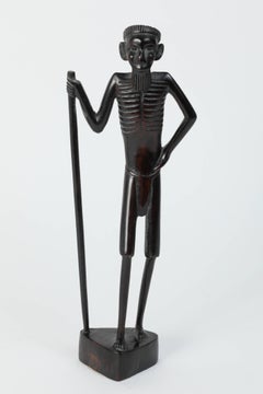 Decorative Hand-Carved African Set of Four Statues from Kenya