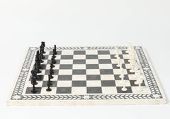 Large Vizagapatam Chess Set with Elaborately Hand-Carved Bone Chess Pieces