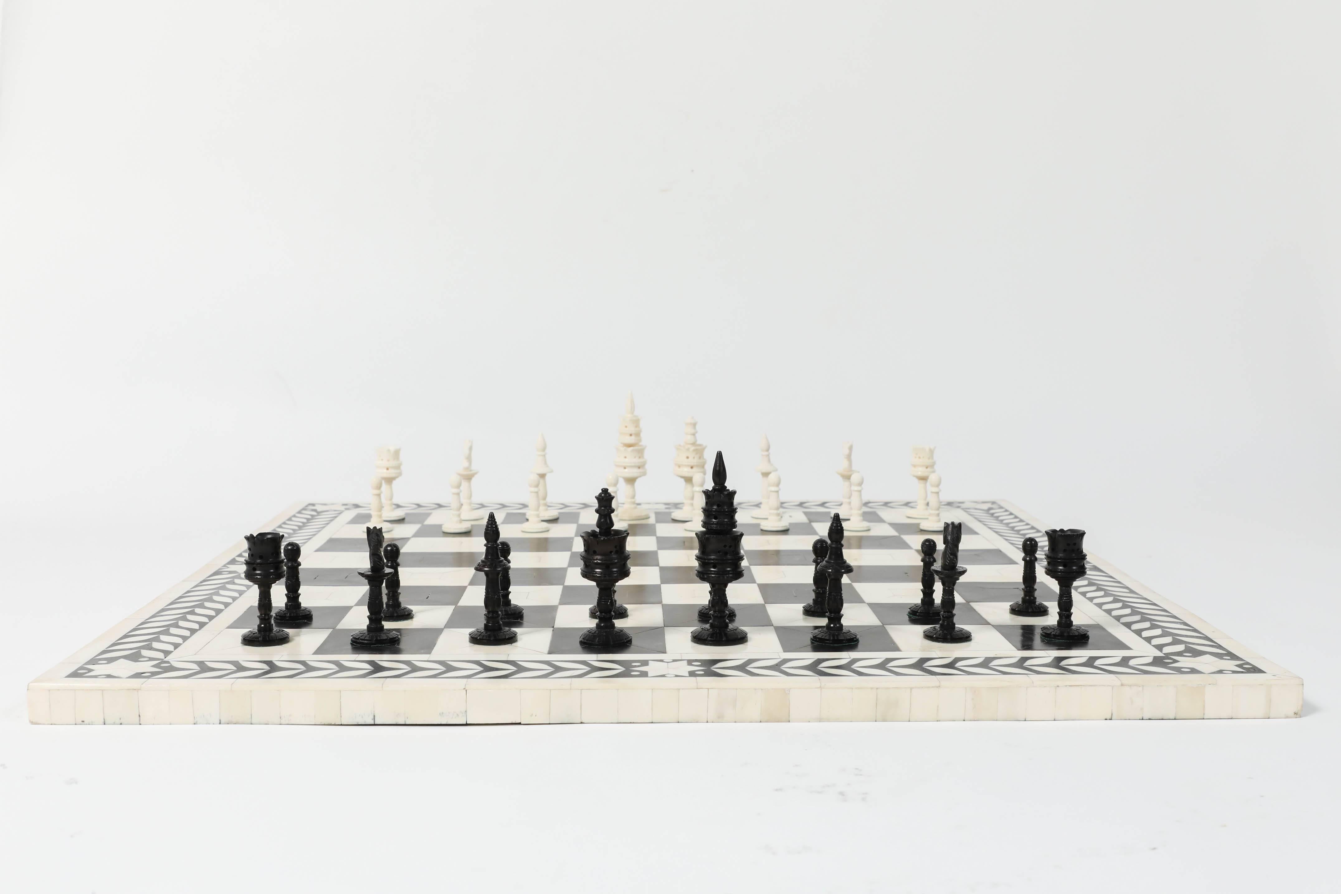 antique chinese ivory chess set