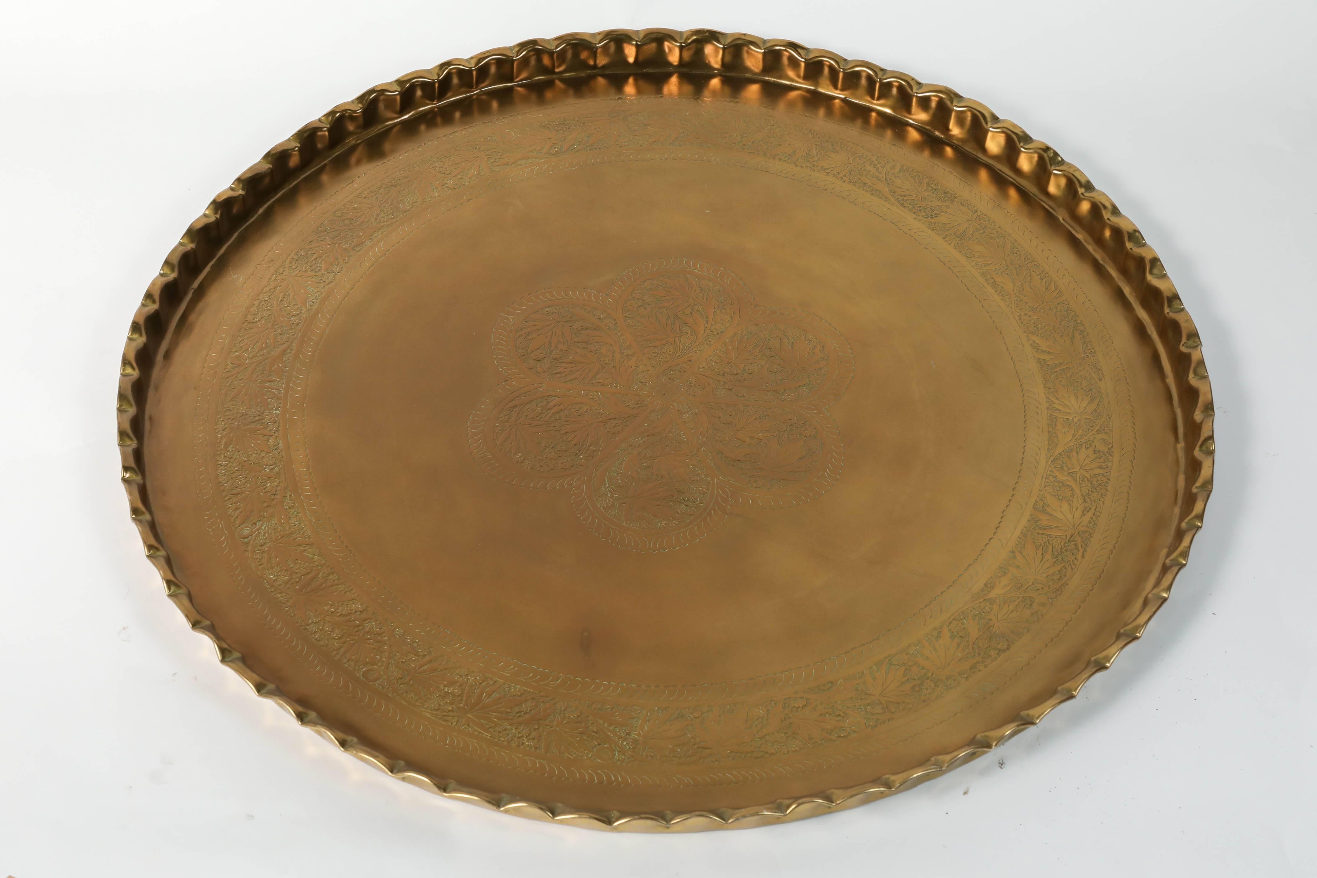 large indian brass tray for sale