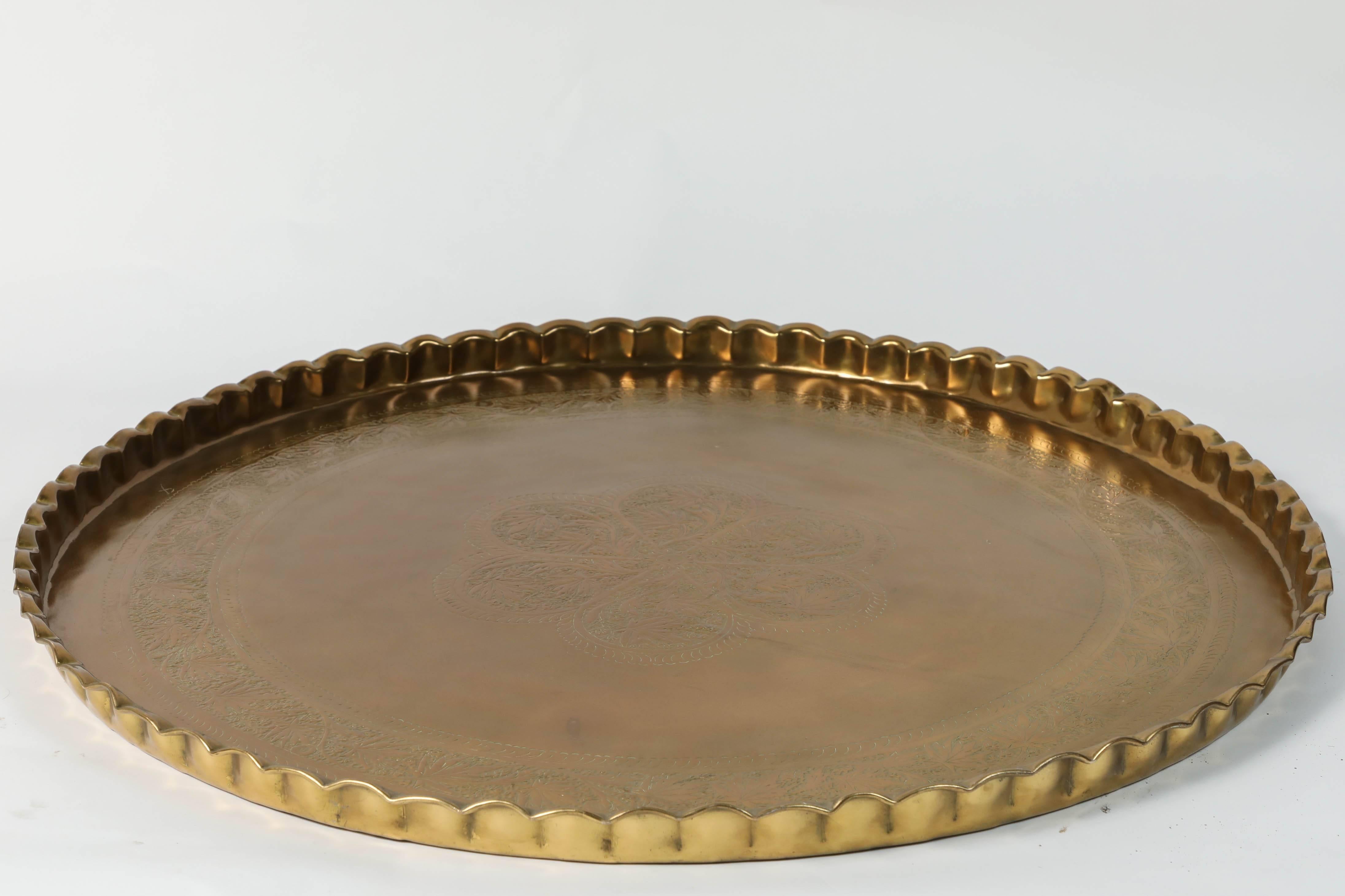 middle eastern brass tray