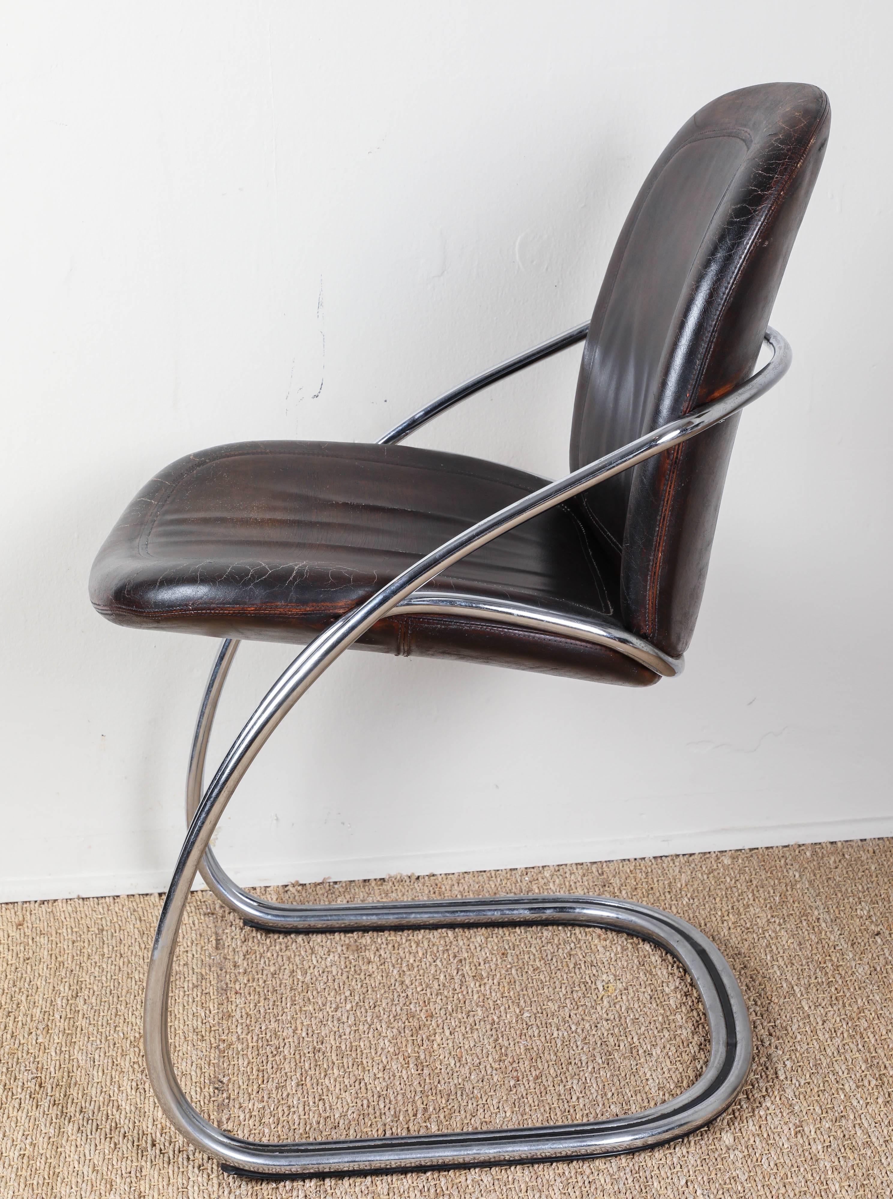 20th Century Midcentury Tubular Chrome Chair   For Sale