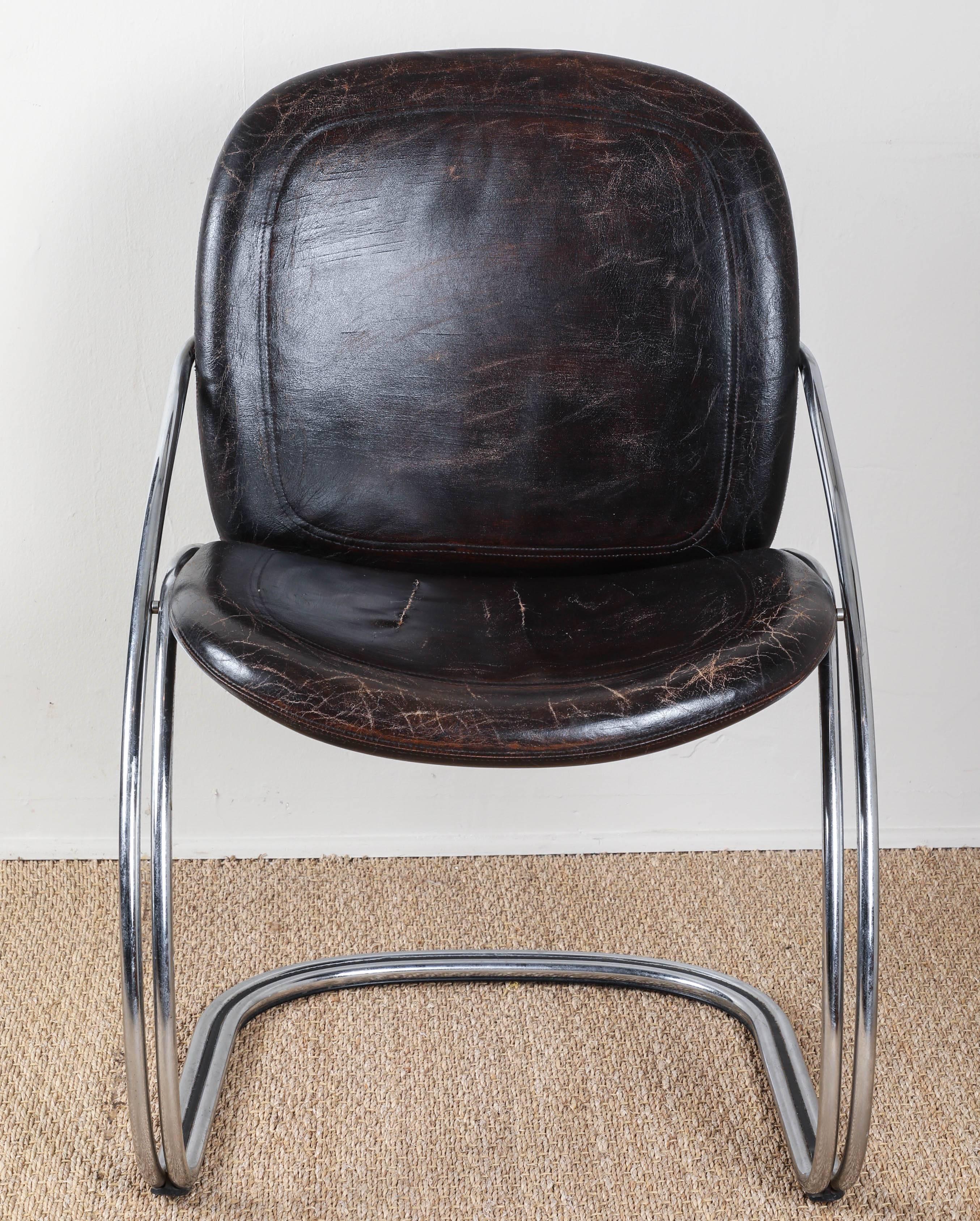 Midcentury Tubular Chrome Chair   For Sale 2