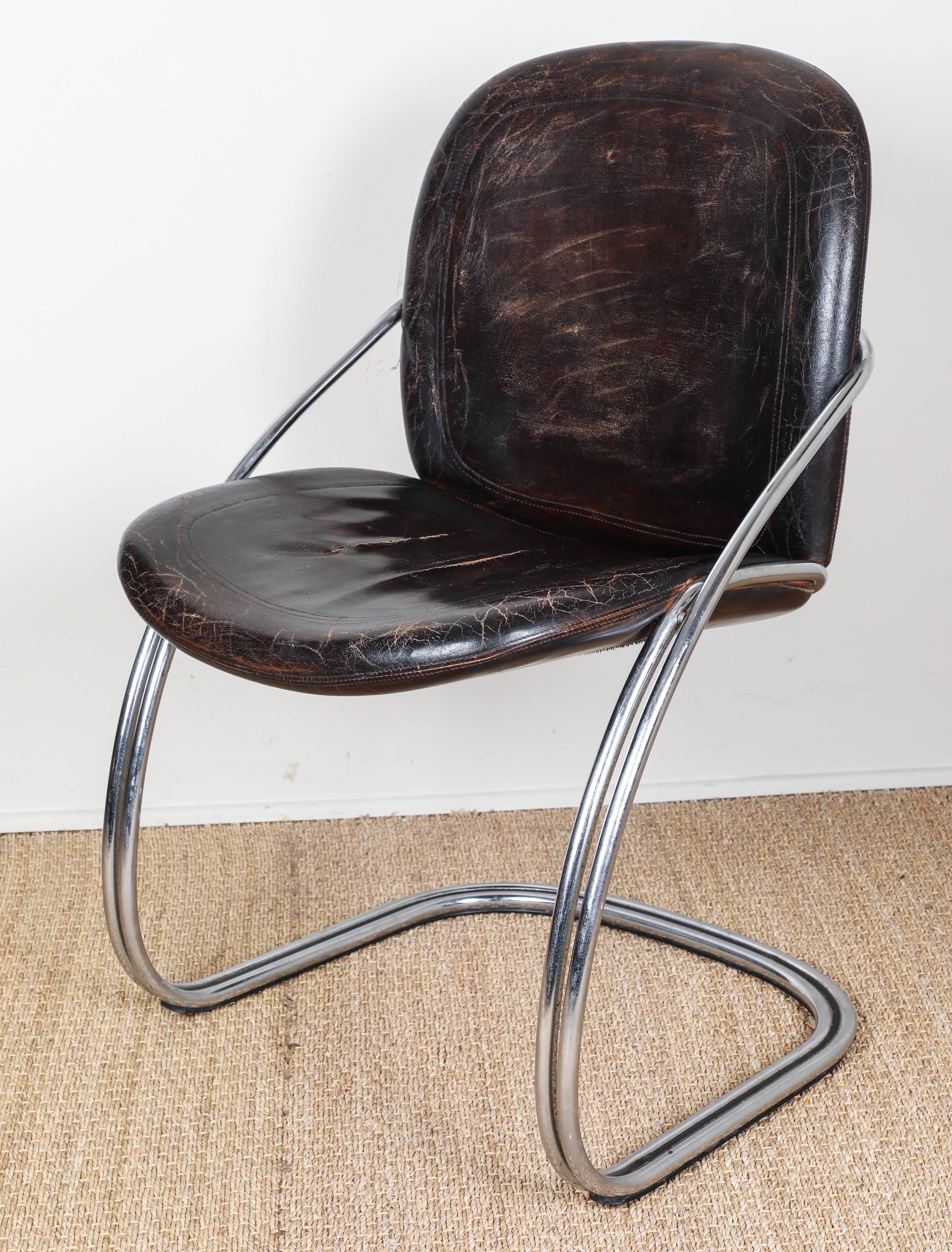 Midcentury Tubular Chrome Chair   For Sale 3