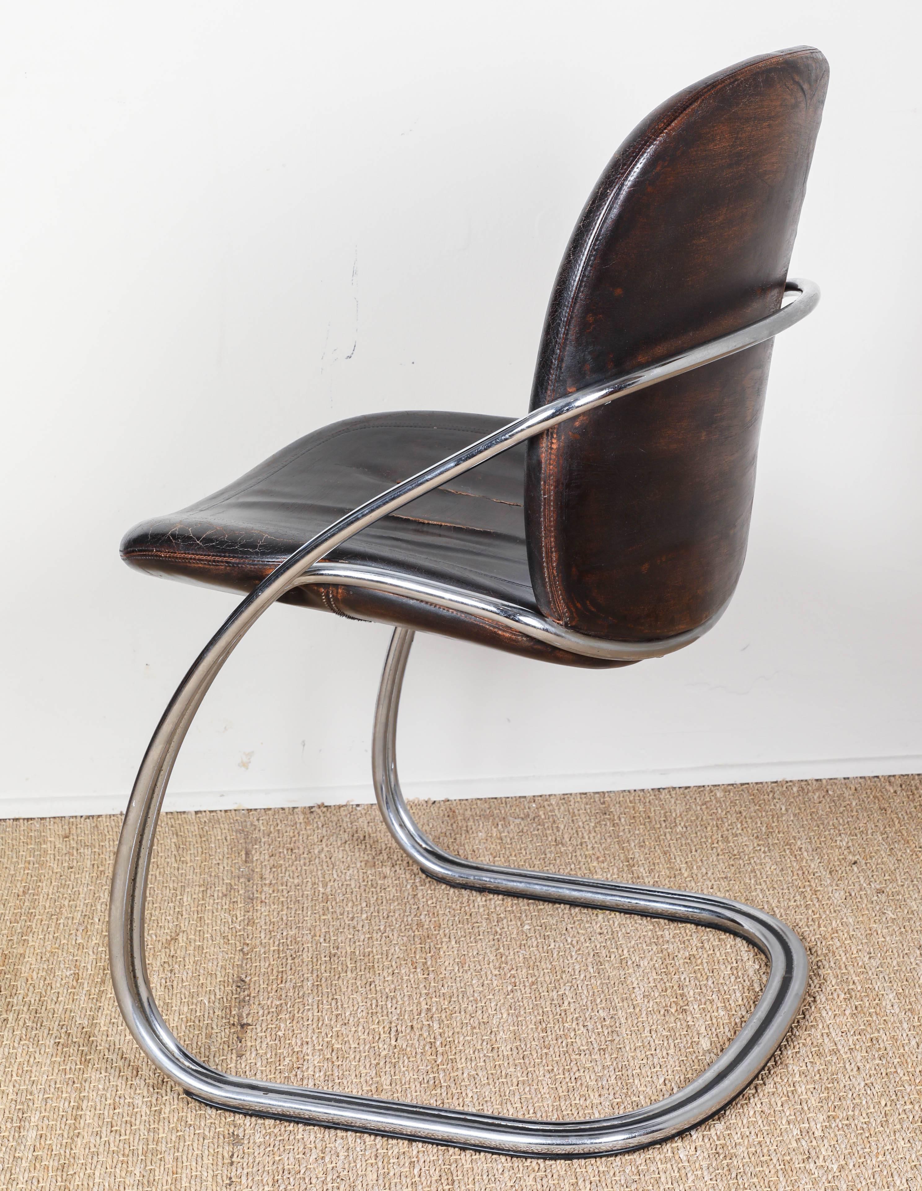 Midcentury Tubular Chrome Chair   For Sale 5