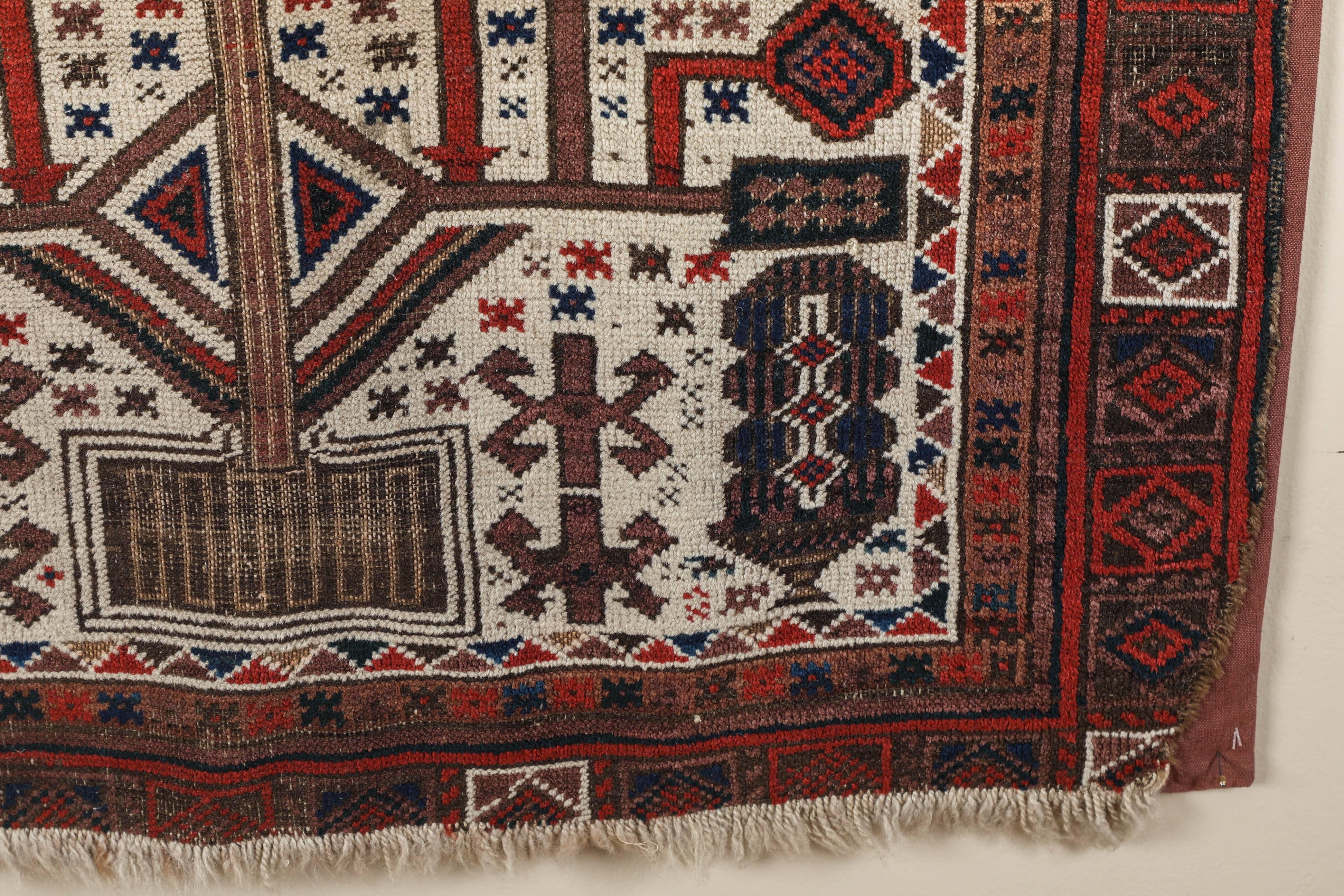Antique Baluchi Rug In Fair Condition For Sale In Los Angeles, CA