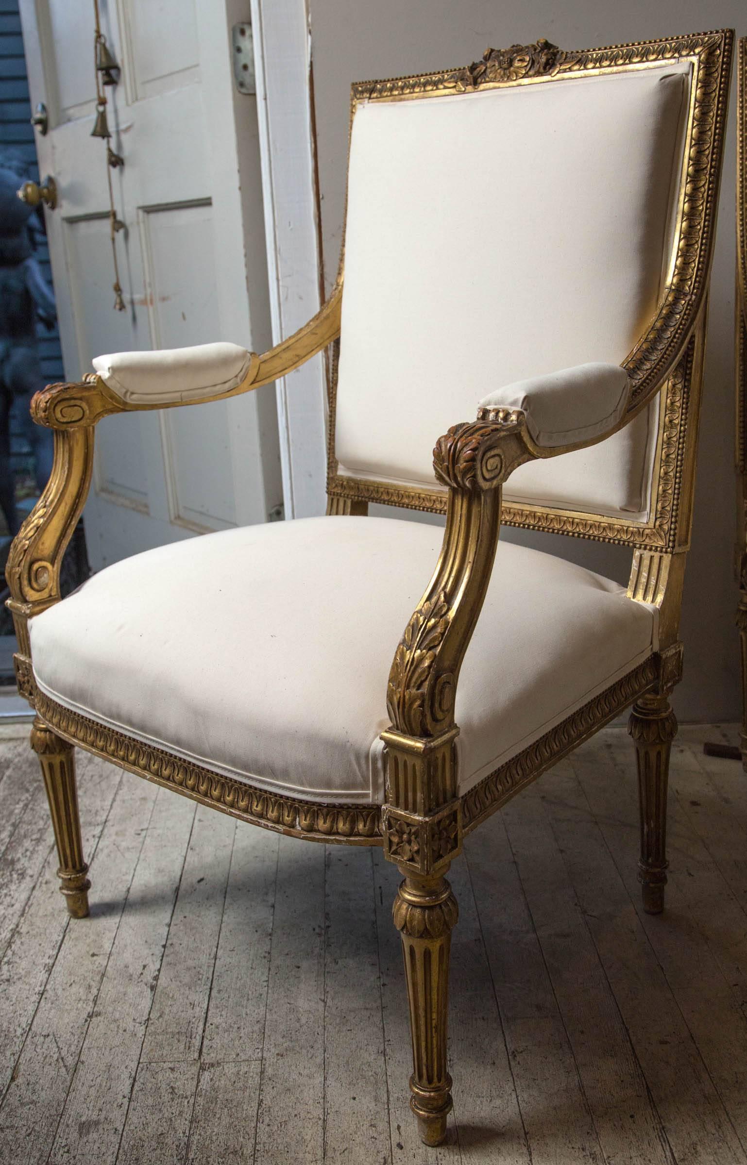 Two Pairs of Louis XVI Style Armchairs 2