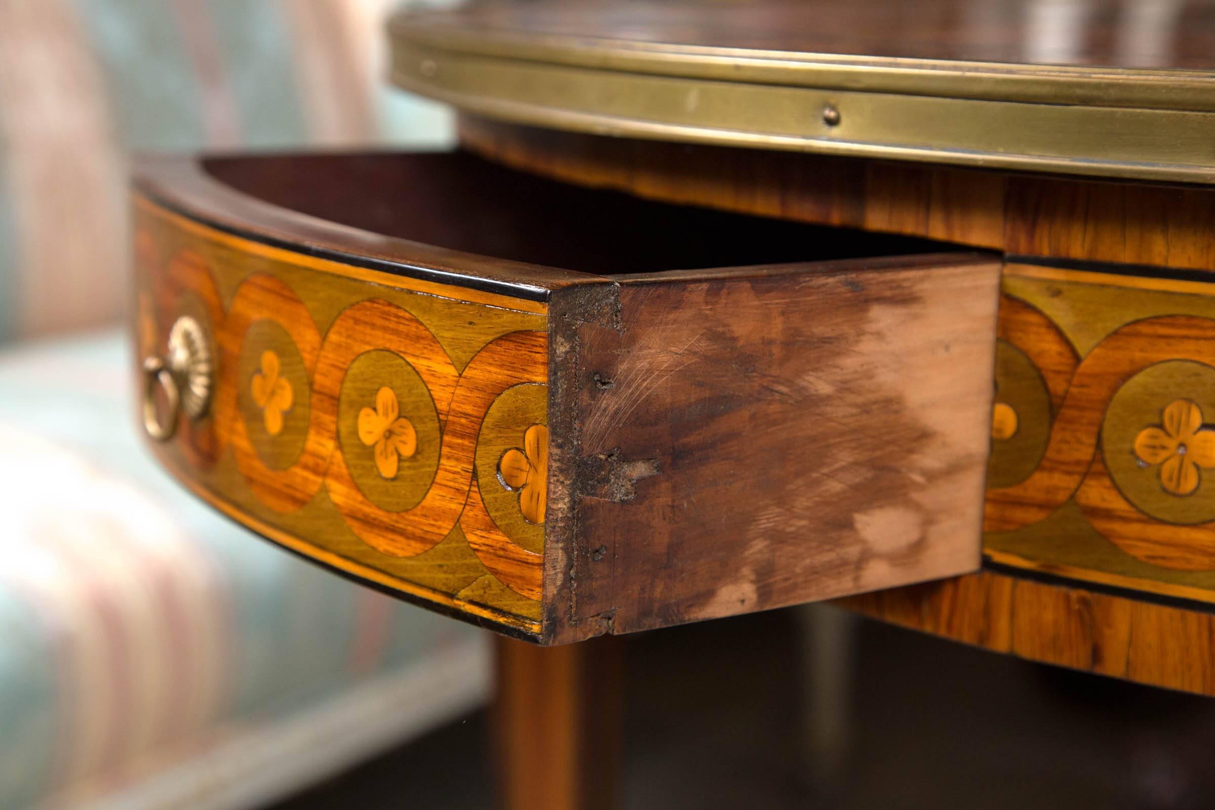 Marquetry French, 18th Century Gueridon Table