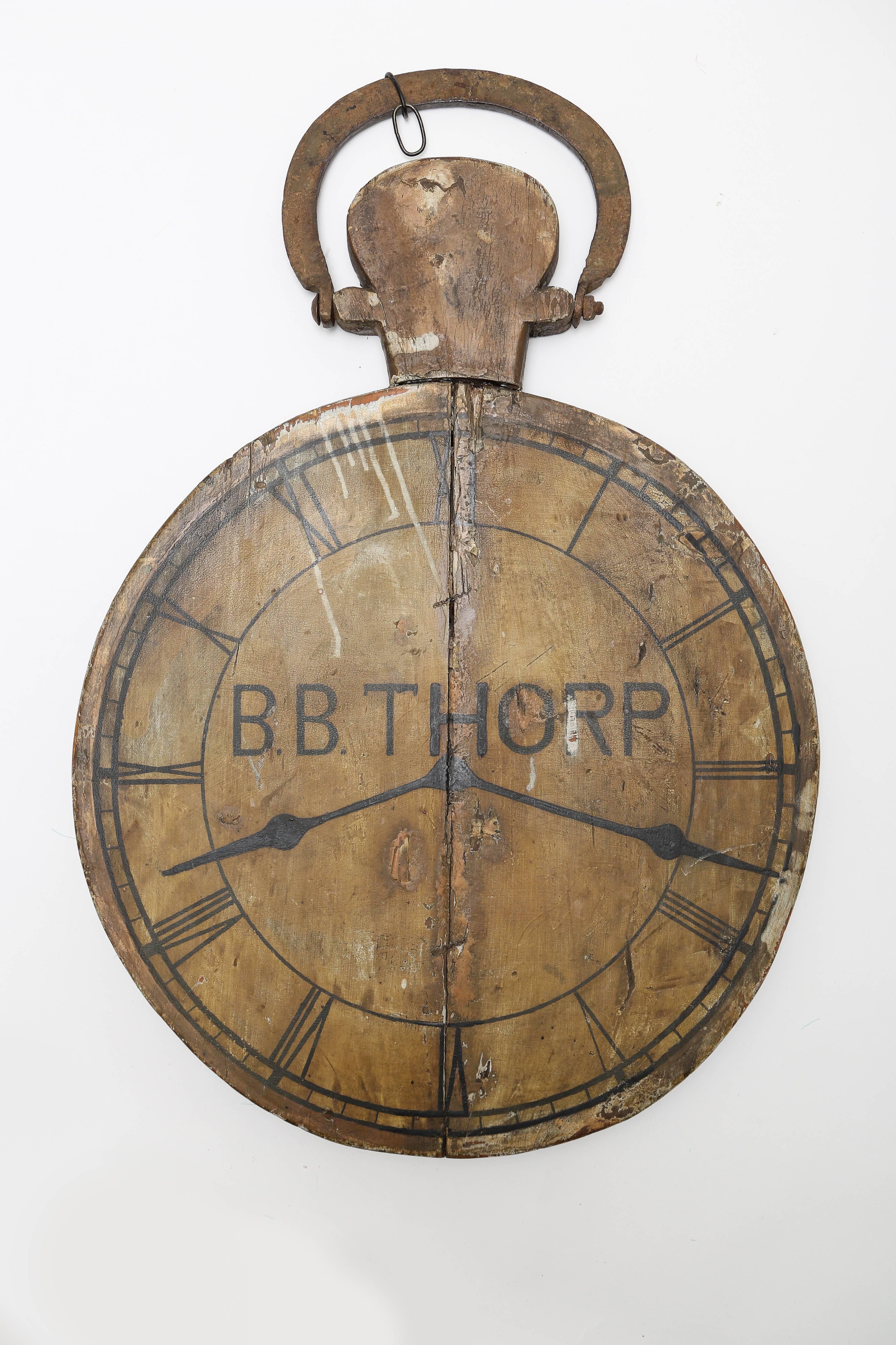 Antique Clock Advertising Sign For Sale 1