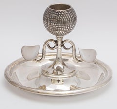 Unusual Edwardian Golf-Themed Silver Plated Match Striker/Ashtray