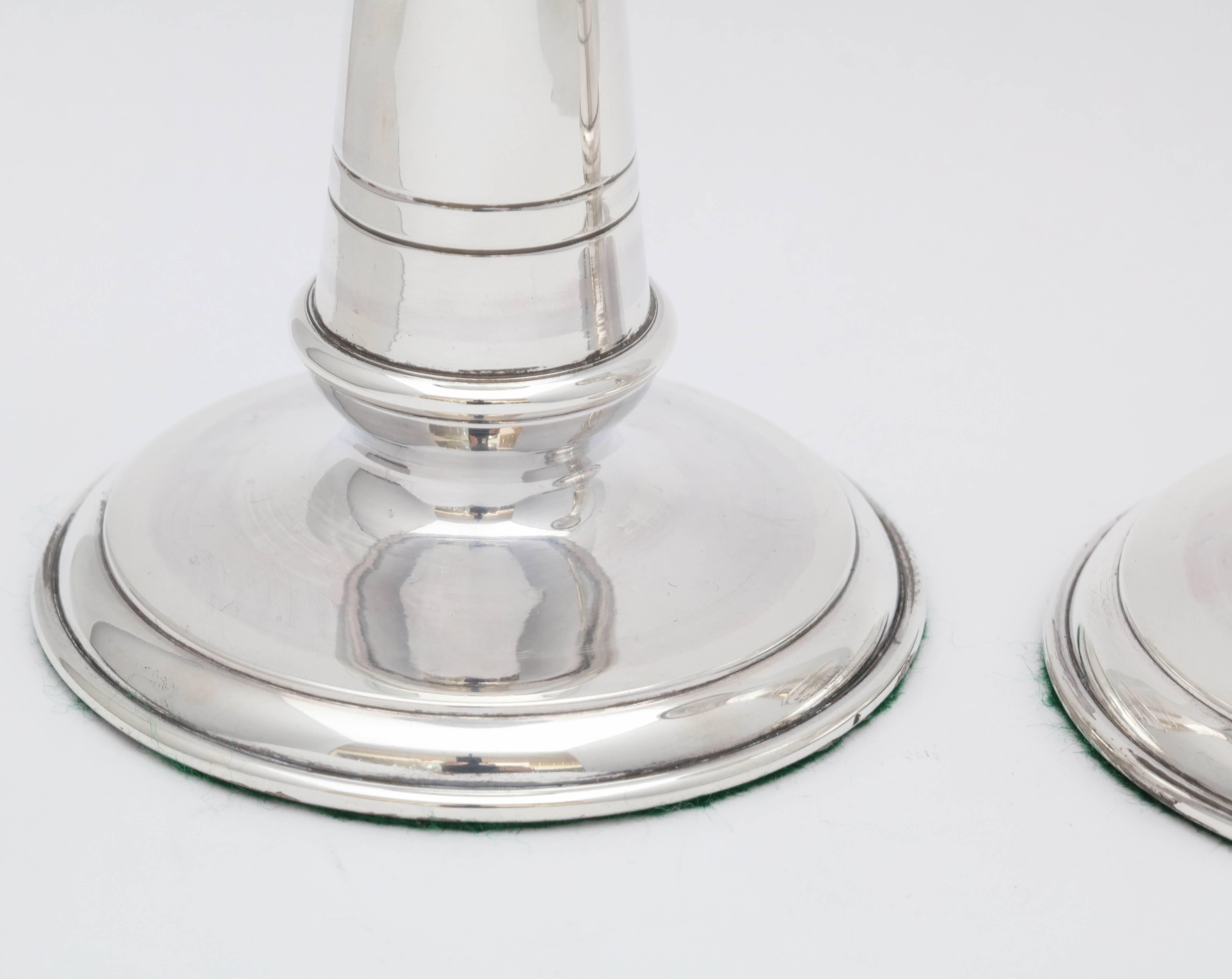 Pair of French Empire Sterling Silver Candlesticks In Excellent Condition In New York, NY
