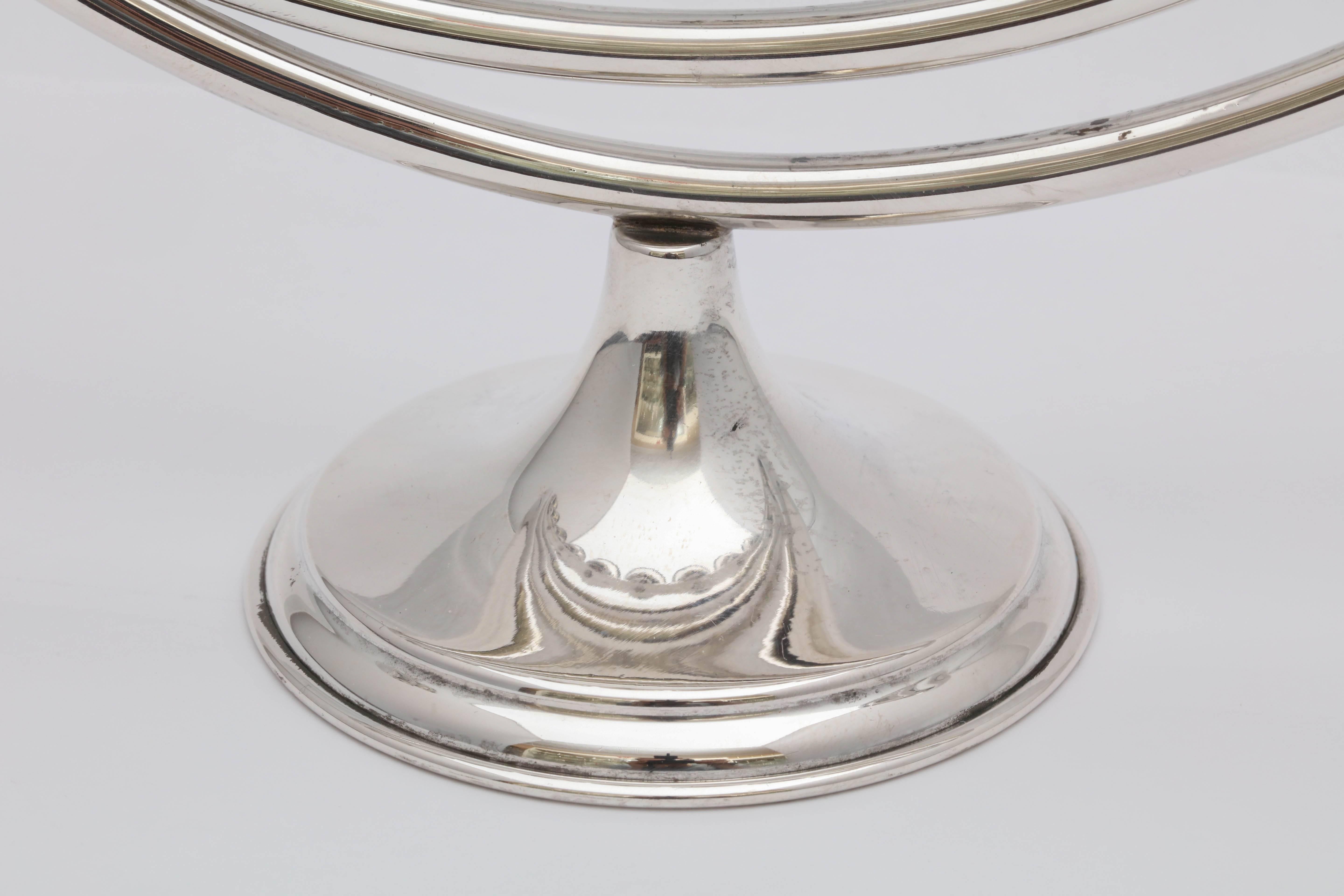 Mexican Unusual Sterling Silver Midcentury Oil Lamp, Shaped Menorah