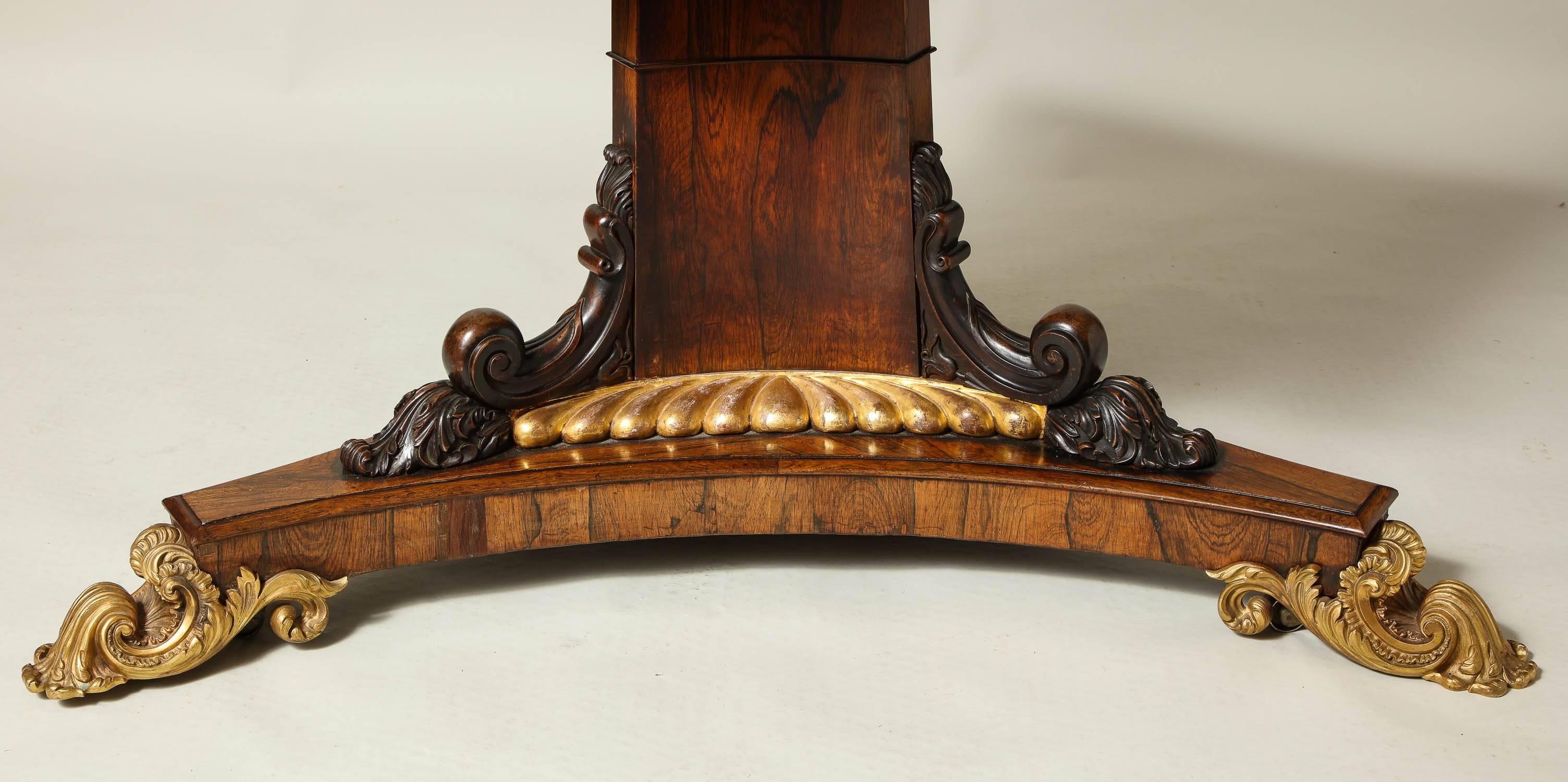 Regency Gilt Bronze-Mounted Rosewood Octagonal Centre Table In Excellent Condition In Greenwich, CT