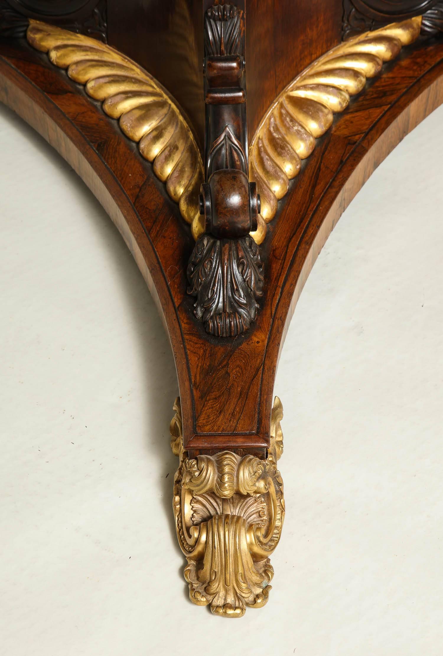 Regency Gilt Bronze-Mounted Rosewood Octagonal Centre Table 1