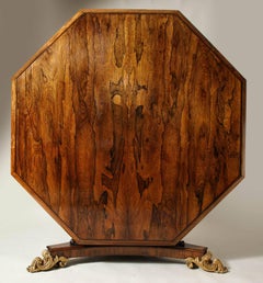 Regency Gilt Bronze-Mounted Rosewood Octagonal Centre Table