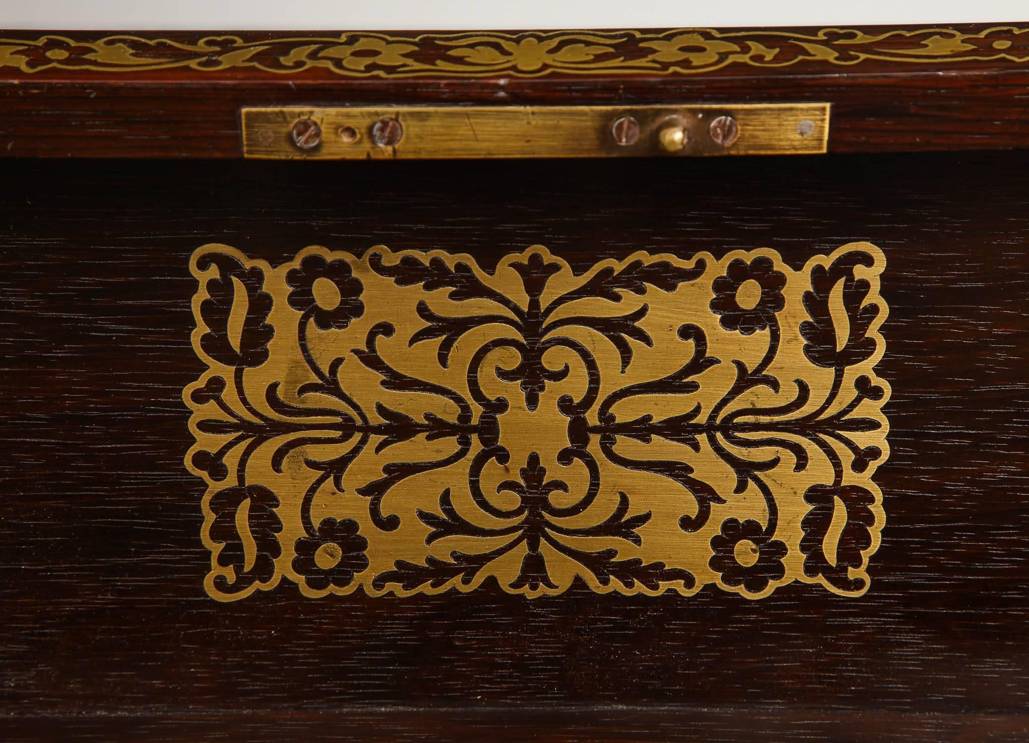 Mid-19th Century William IV Boulle Inlaid Rosewood Tea Caddy
