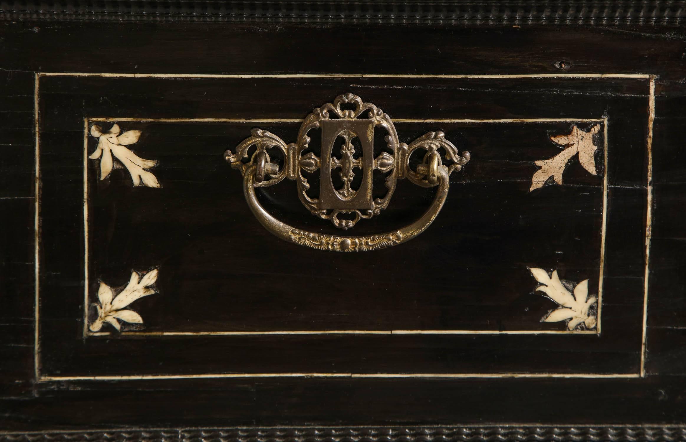 Late 17th Century 17th Century Flemish Ebony and Bone Jewel Box