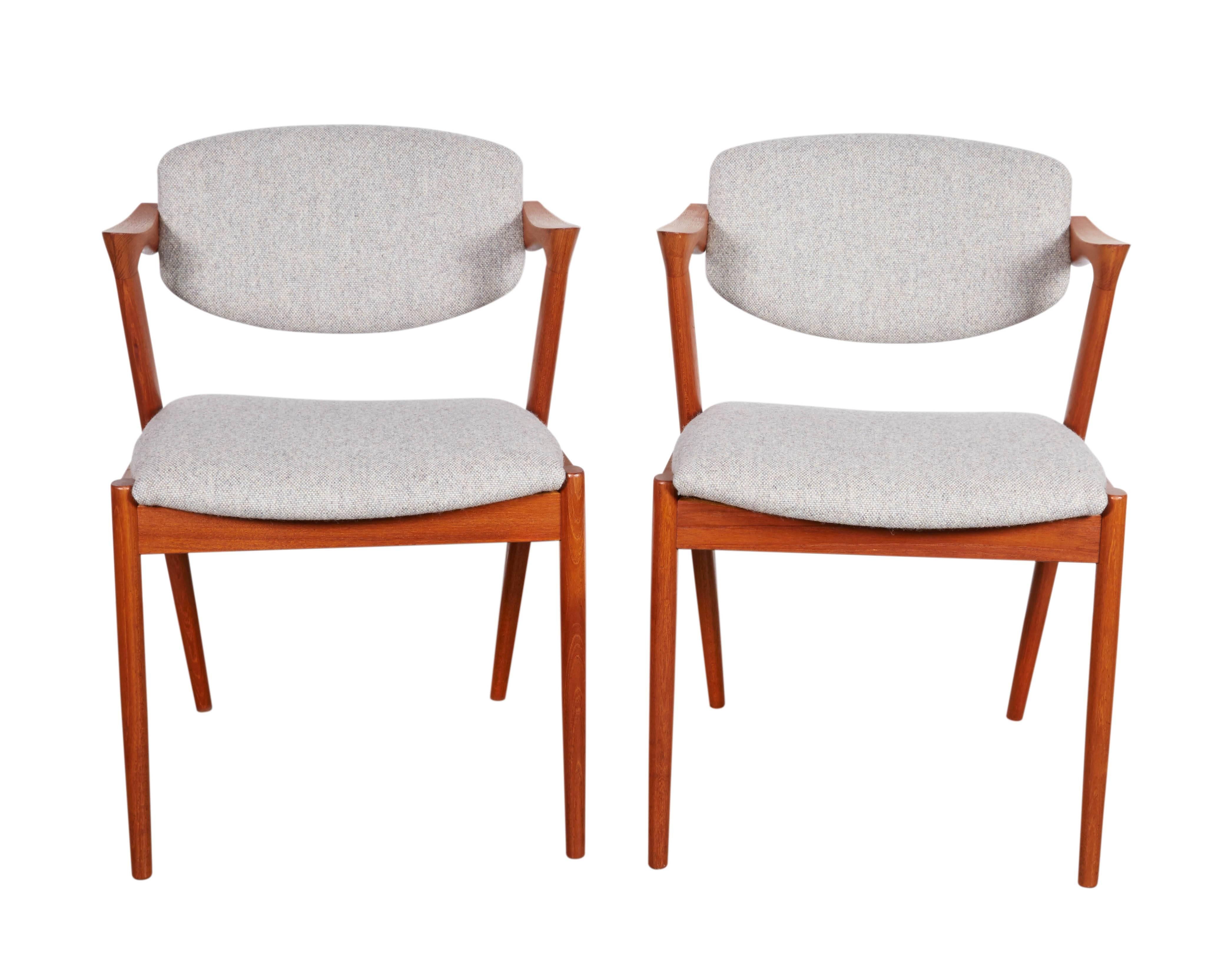 Oiled No. 42 Kai Kristiansen Teak Dining Chairs, Set of FOUR 