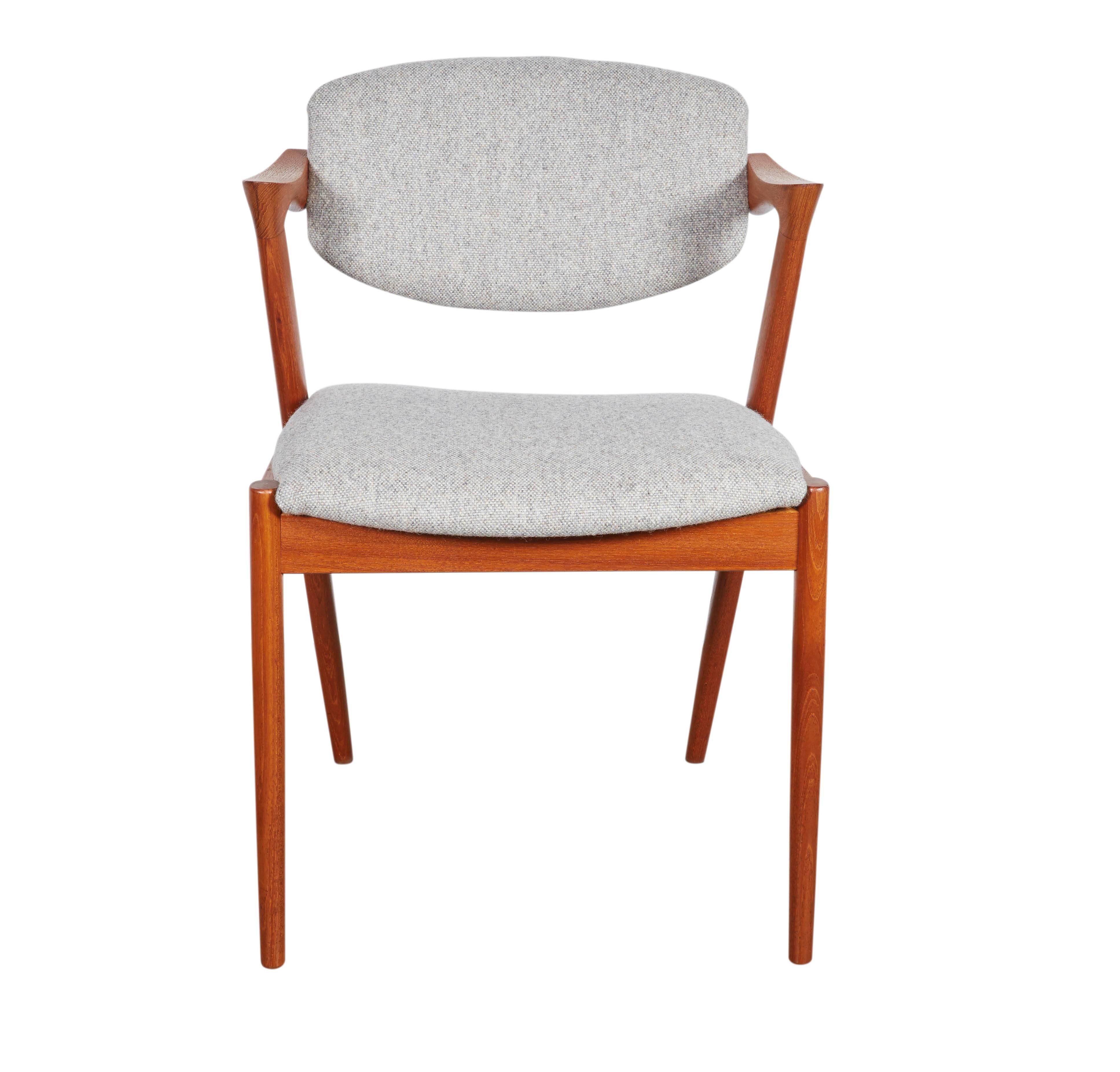 No. 42 Kai Kristiansen Teak Dining Chairs, Set of FOUR  In Excellent Condition In New York, NY